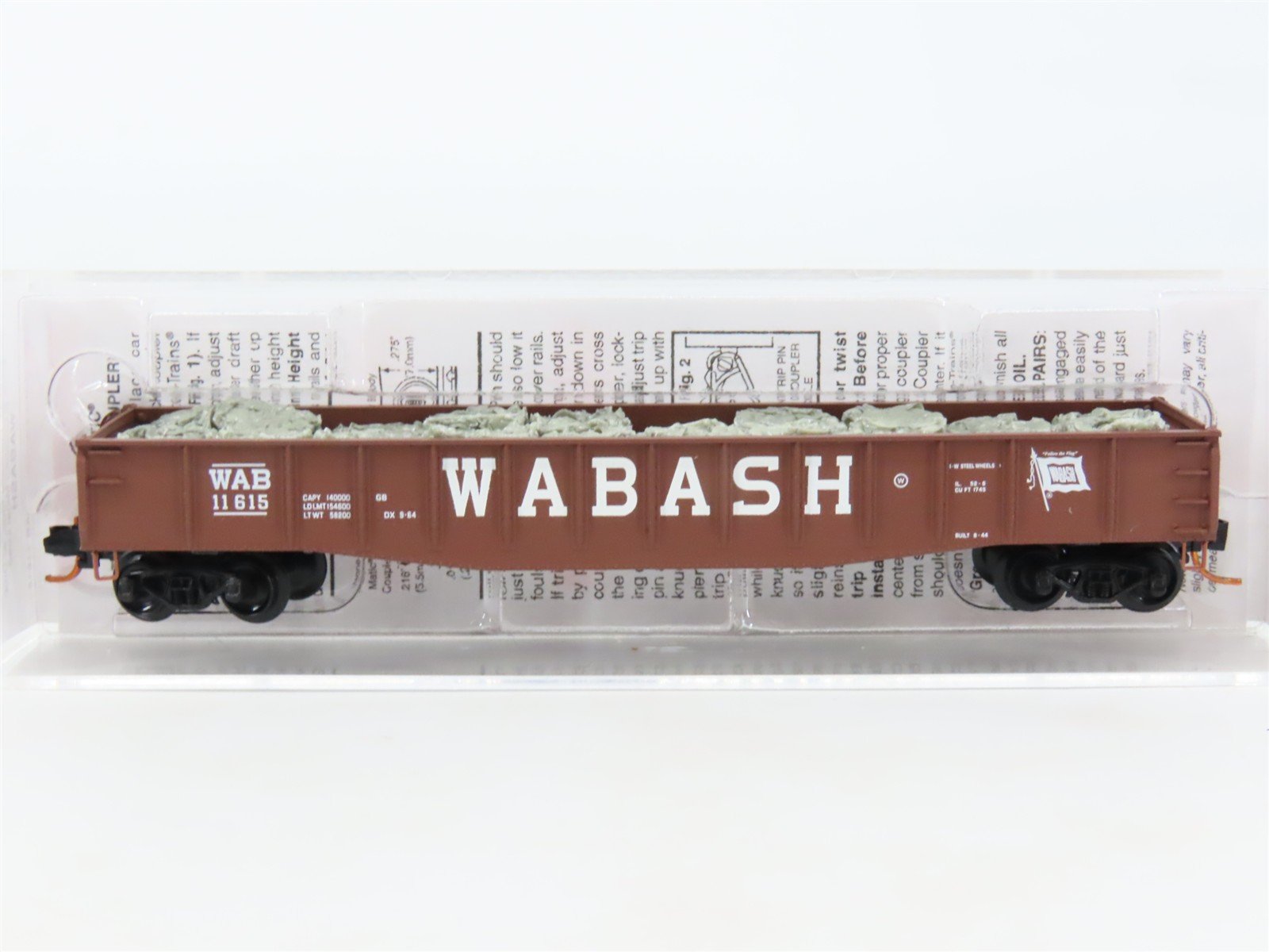 N Scale Micro-Trains MTL 04600270 WAB Wabash 50' Gondola #11615 w/Load