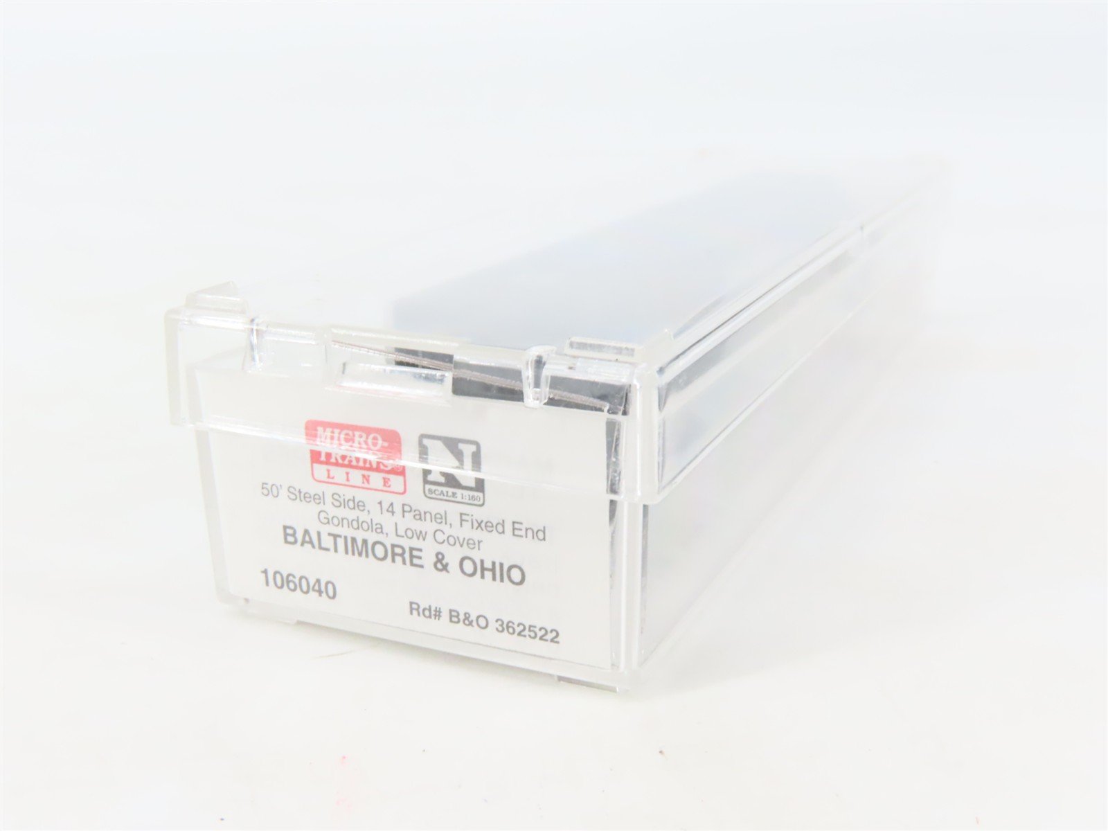 N Scale Micro-Trains MTL 106040 B&O Baltimore & Ohio 50' Gondola #362522 wCover