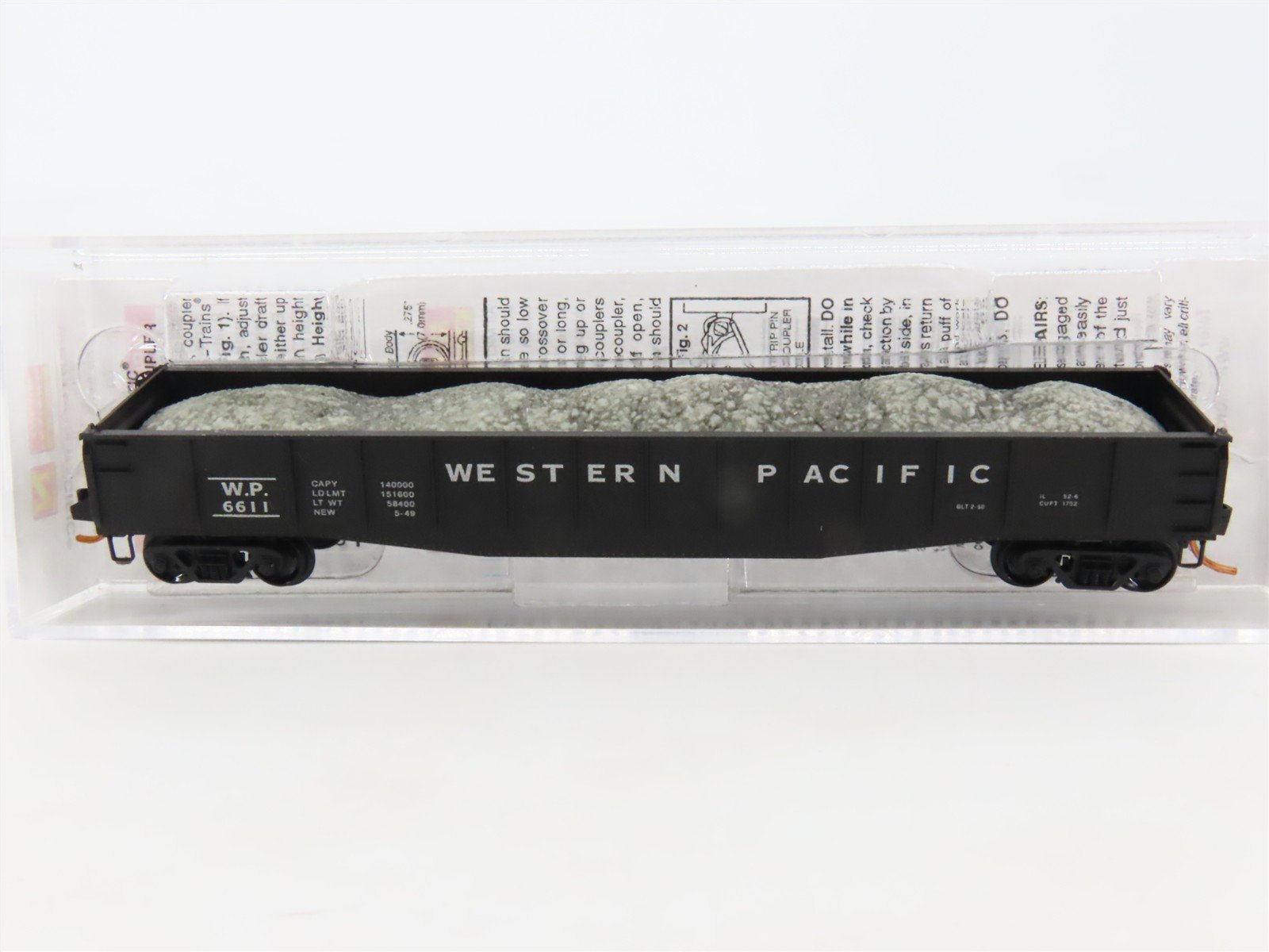N Scale Micro-Trains MTL 04600050 WP Western Pacific 50' Gondola #6611 w/Load