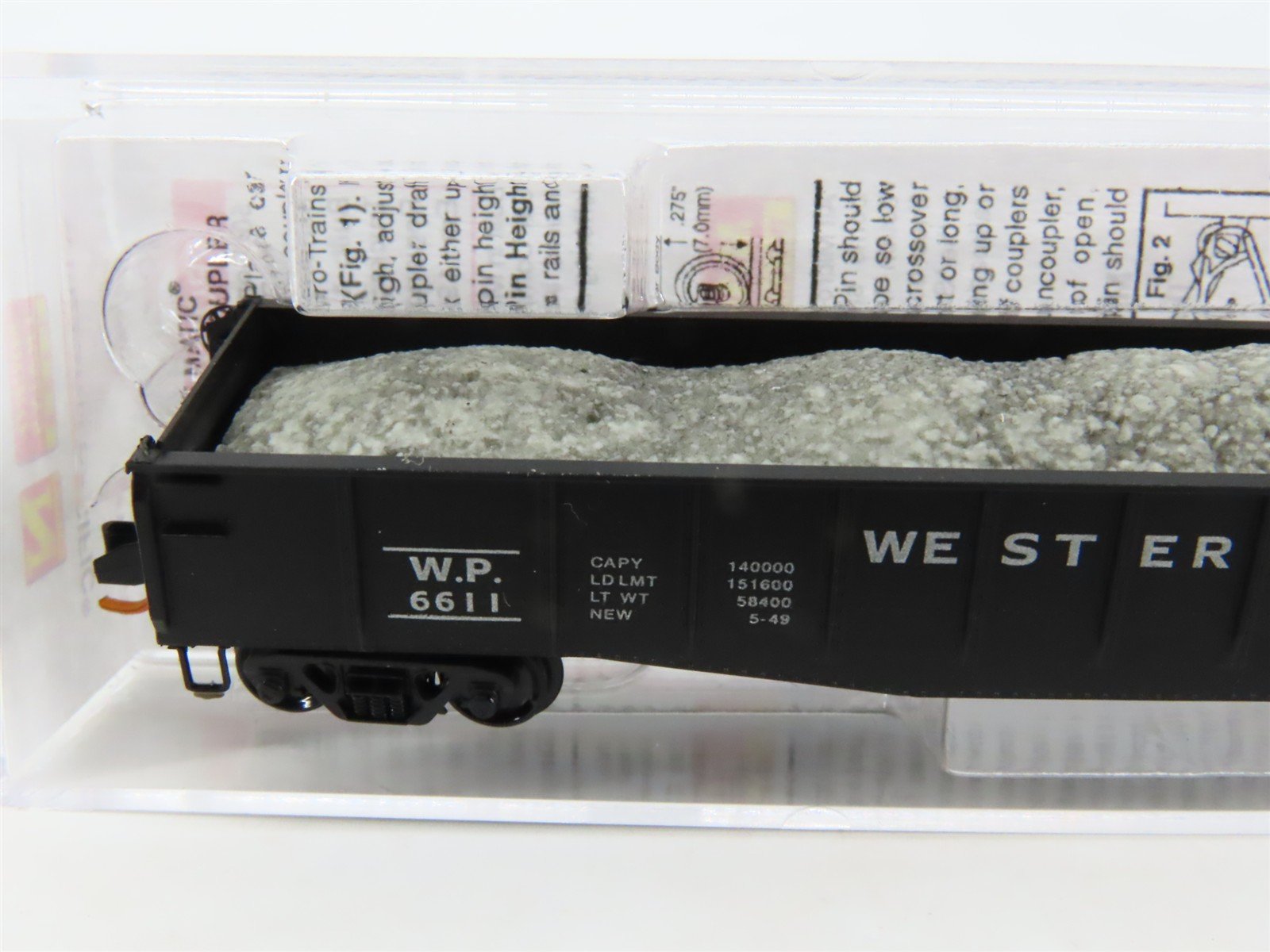 N Scale Micro-Trains MTL 04600050 WP Western Pacific 50' Gondola #6611 w/Load
