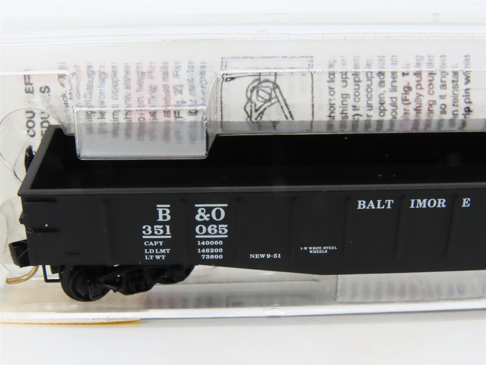 N Scale Micro-Trains MTL 105030 B&O Baltimore & Ohio 50' Gondola #351065