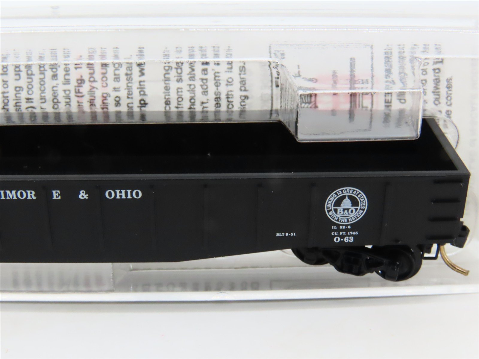 N Scale Micro-Trains MTL 105030 B&O Baltimore & Ohio 50' Gondola #351065