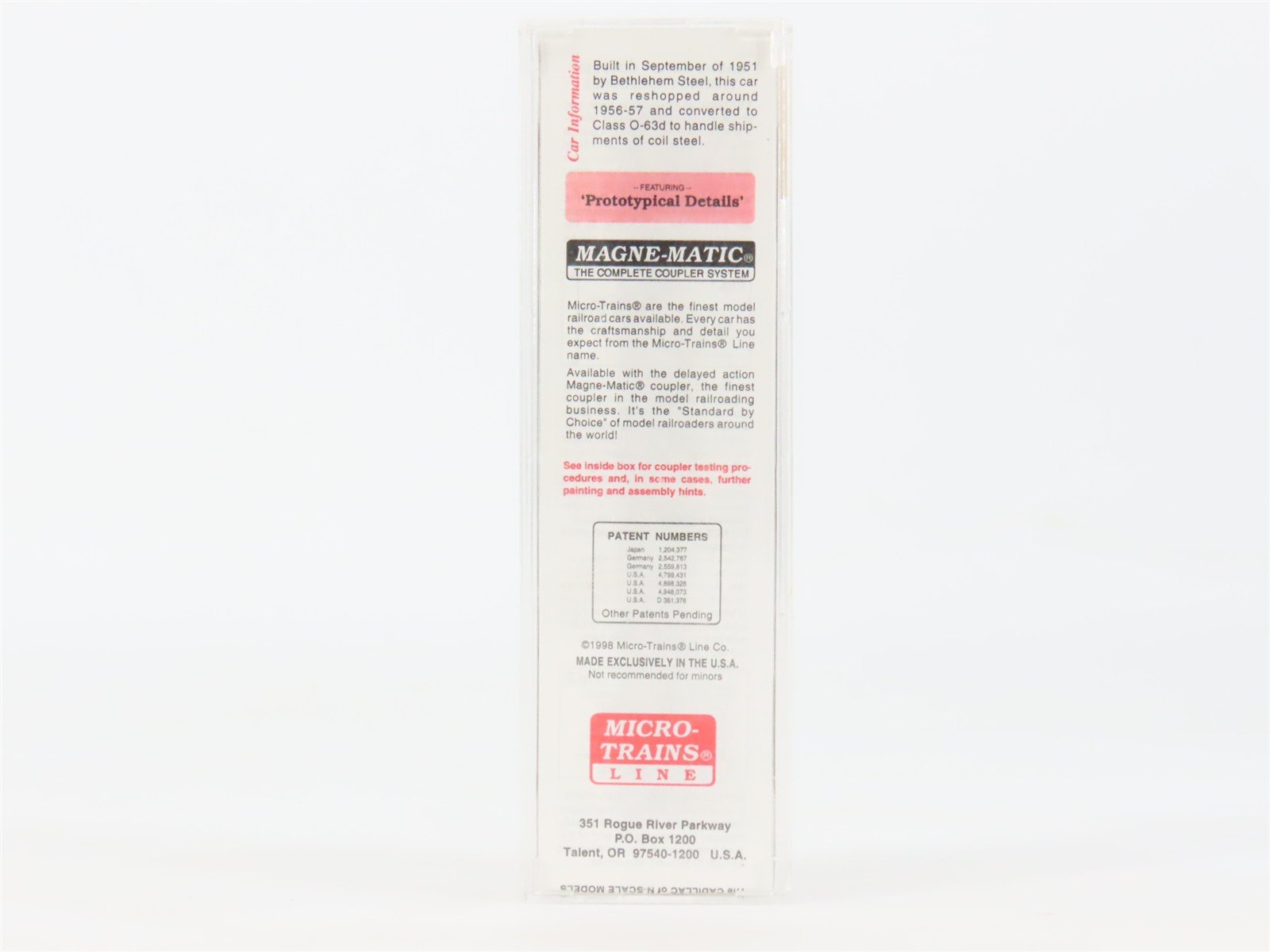 N Scale Micro-Trains MTL 105030 B&O Baltimore & Ohio 50' Gondola #351065