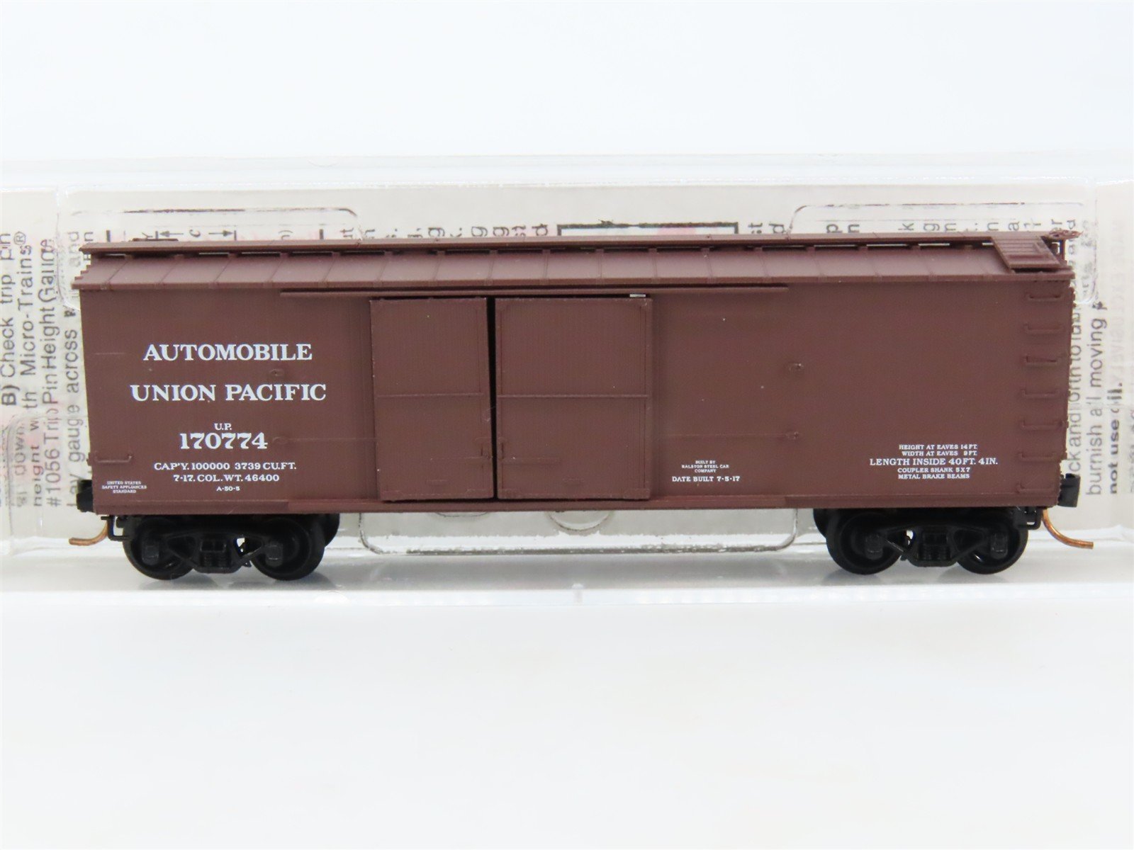 N Scale Micro-Trains MTL 41010 UP Union Pacific 40' Wood Boxcar #170774
