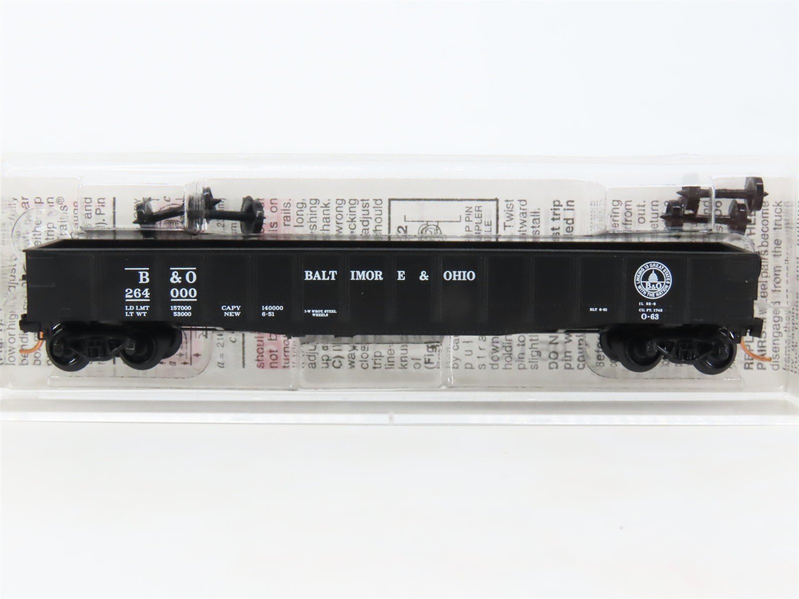 N Scale Micro-Trains MTL 105030 B&O Baltimore & Ohio 50' Gondola #264000