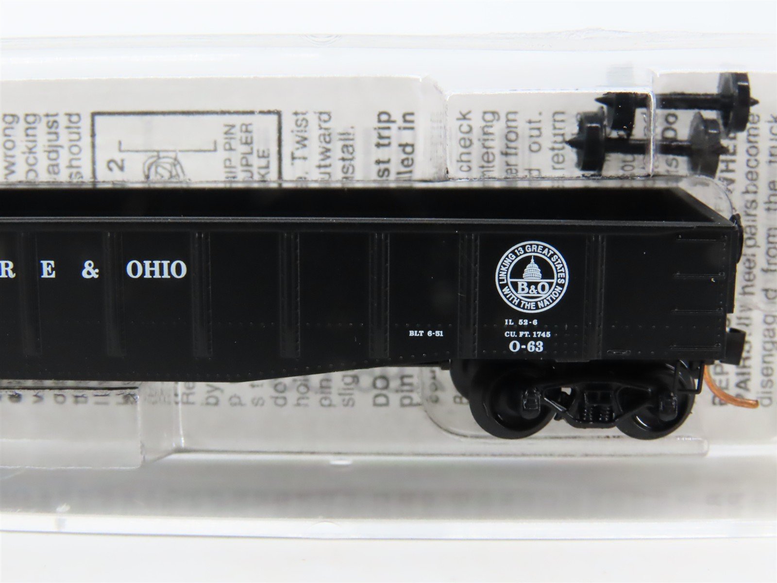 N Scale Micro-Trains MTL 105030 B&O Baltimore & Ohio 50' Gondola #264000