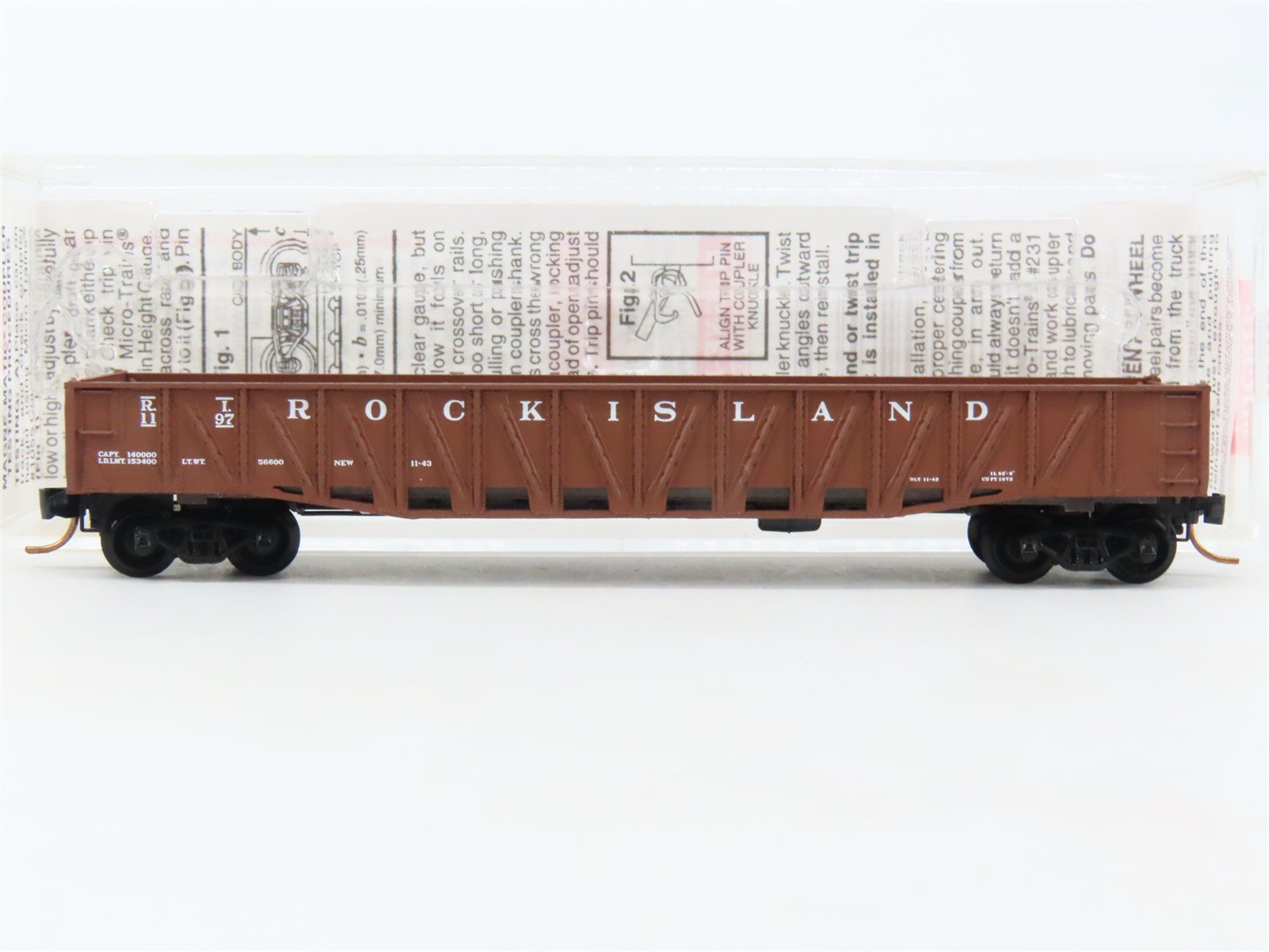 N Scale Micro-Trains MTL 62040 RI Rock Island 50' Fishbelly Gondola #1197