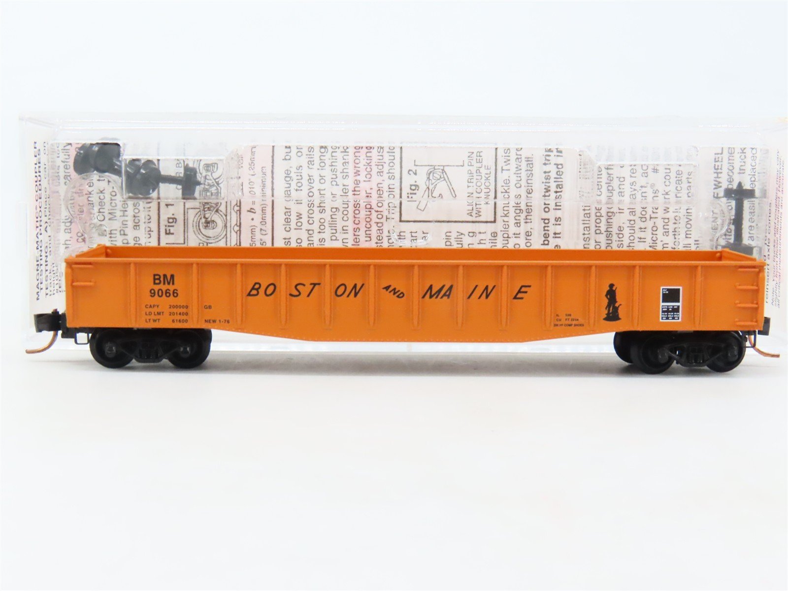 N Scale Micro-Trains MTL 46180 B&M Boston & Maine 50' Fishbelly Gondola #9066