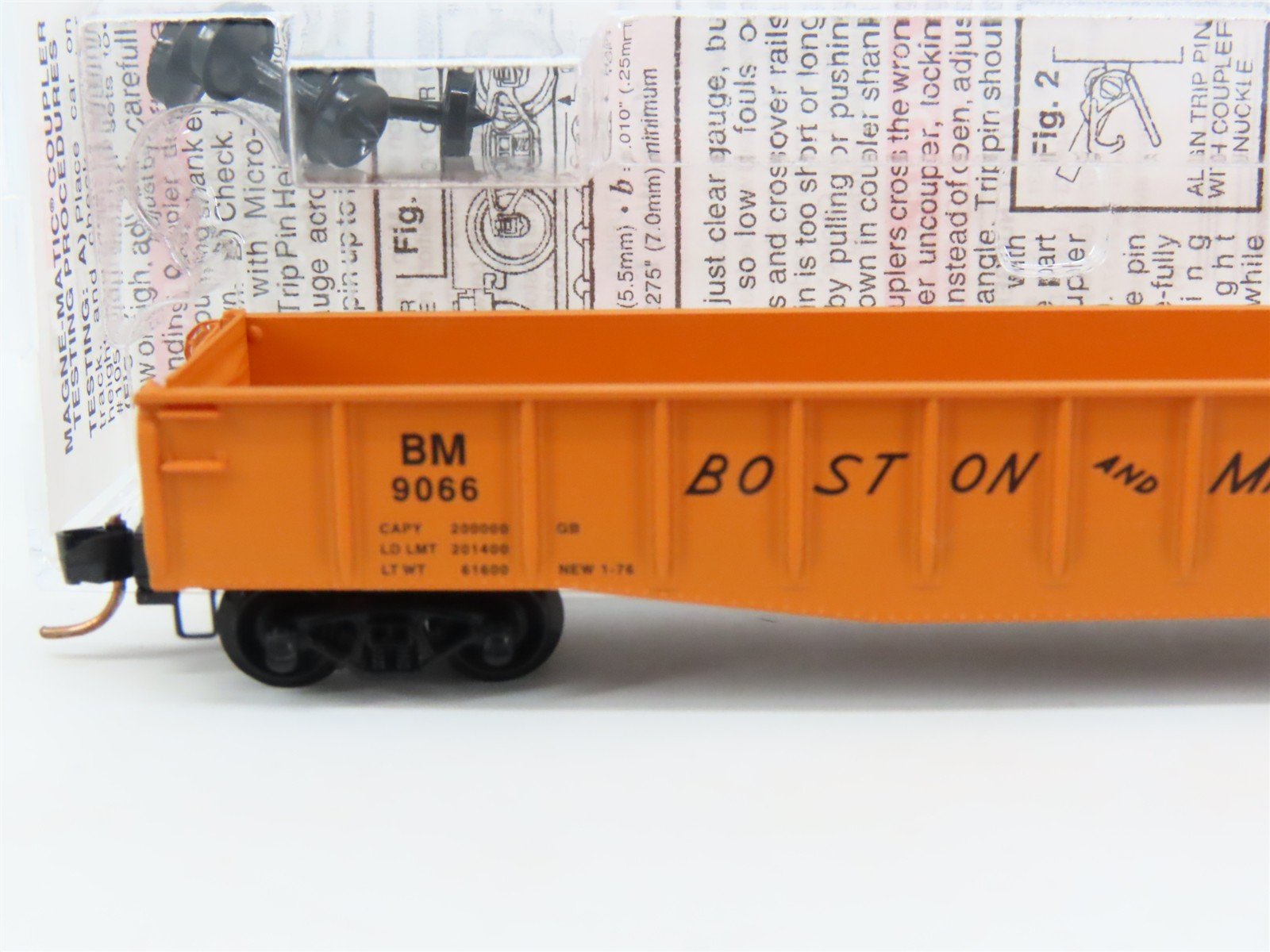 N Scale Micro-Trains MTL 46180 B&M Boston & Maine 50' Fishbelly Gondola #9066