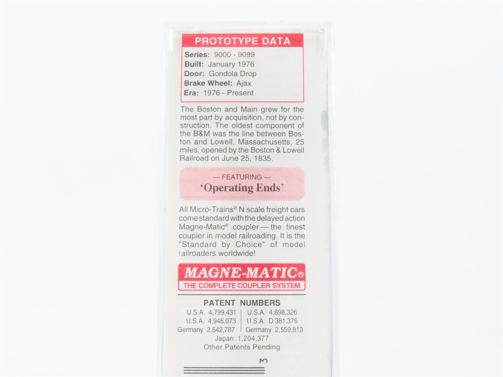 N Scale Micro-Trains MTL 46180 B&M Boston & Maine 50' Fishbelly Gondola #9066
