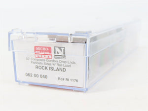N Scale Micro-Trains MTL 06200040 RI Rock Island 50' Fishbelly Gondola #1176