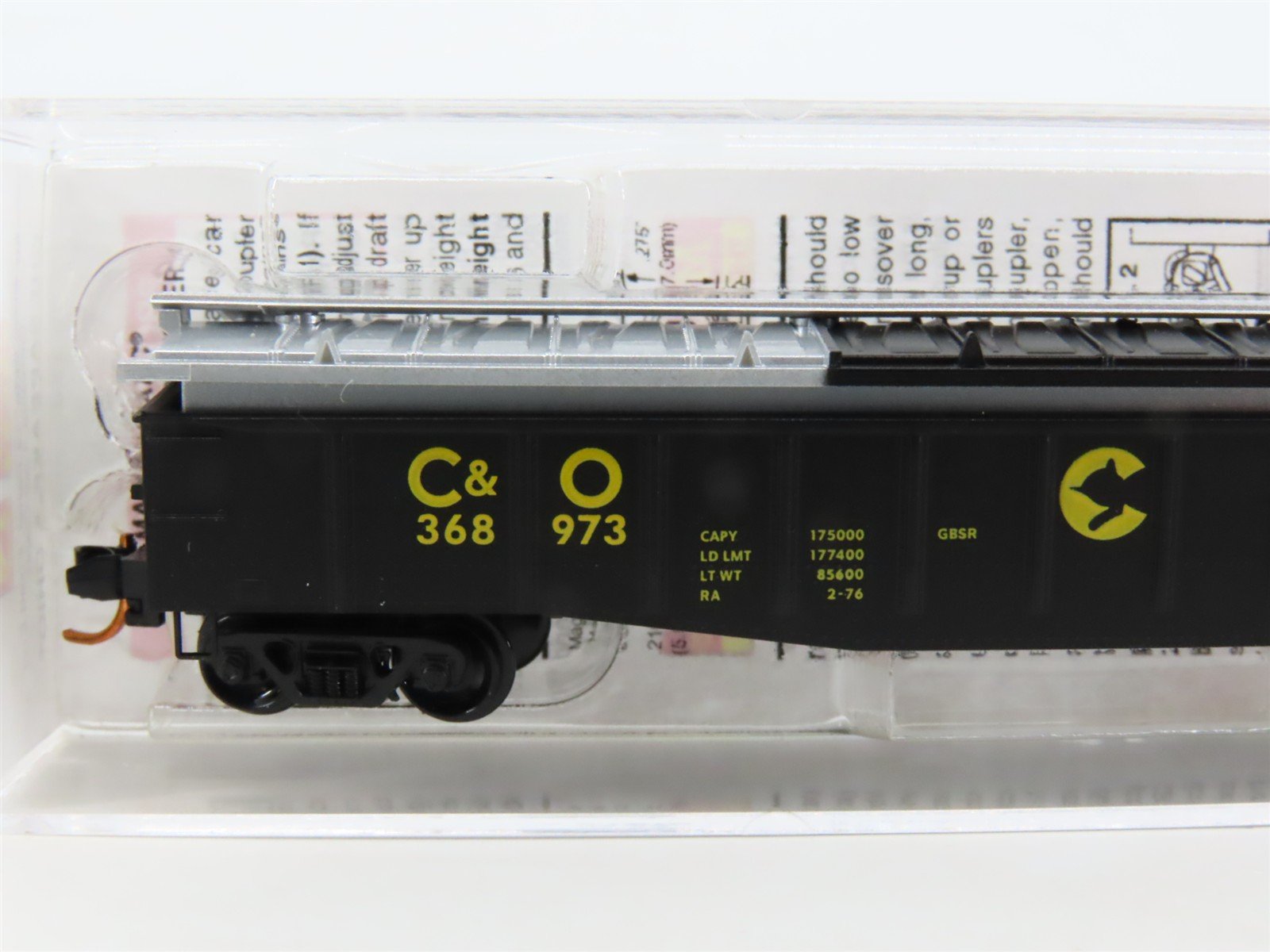N Micro-Trains MTL 10600110 C&O Chesapeake & Ohio 50' Gondola #368973 wCover