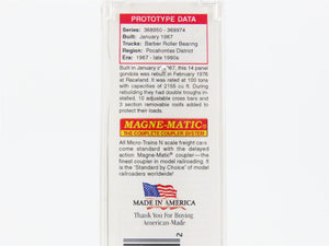 N Micro-Trains MTL 10600110 C&O Chesapeake & Ohio 50' Gondola #368973 wCover