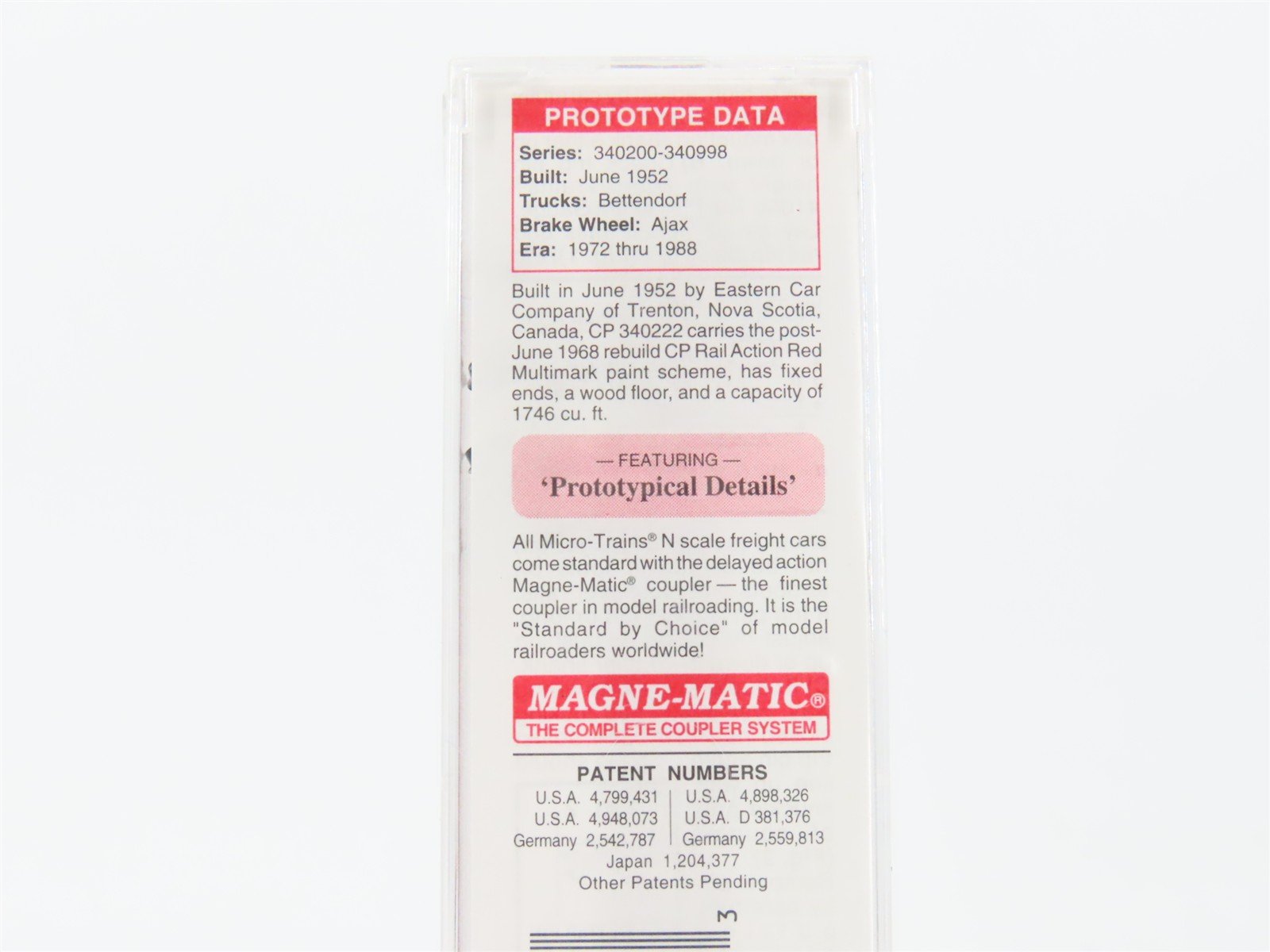 N Scale Micro-Trains MTL 105110 CP Canadian Pacific 50' Gondola #340222