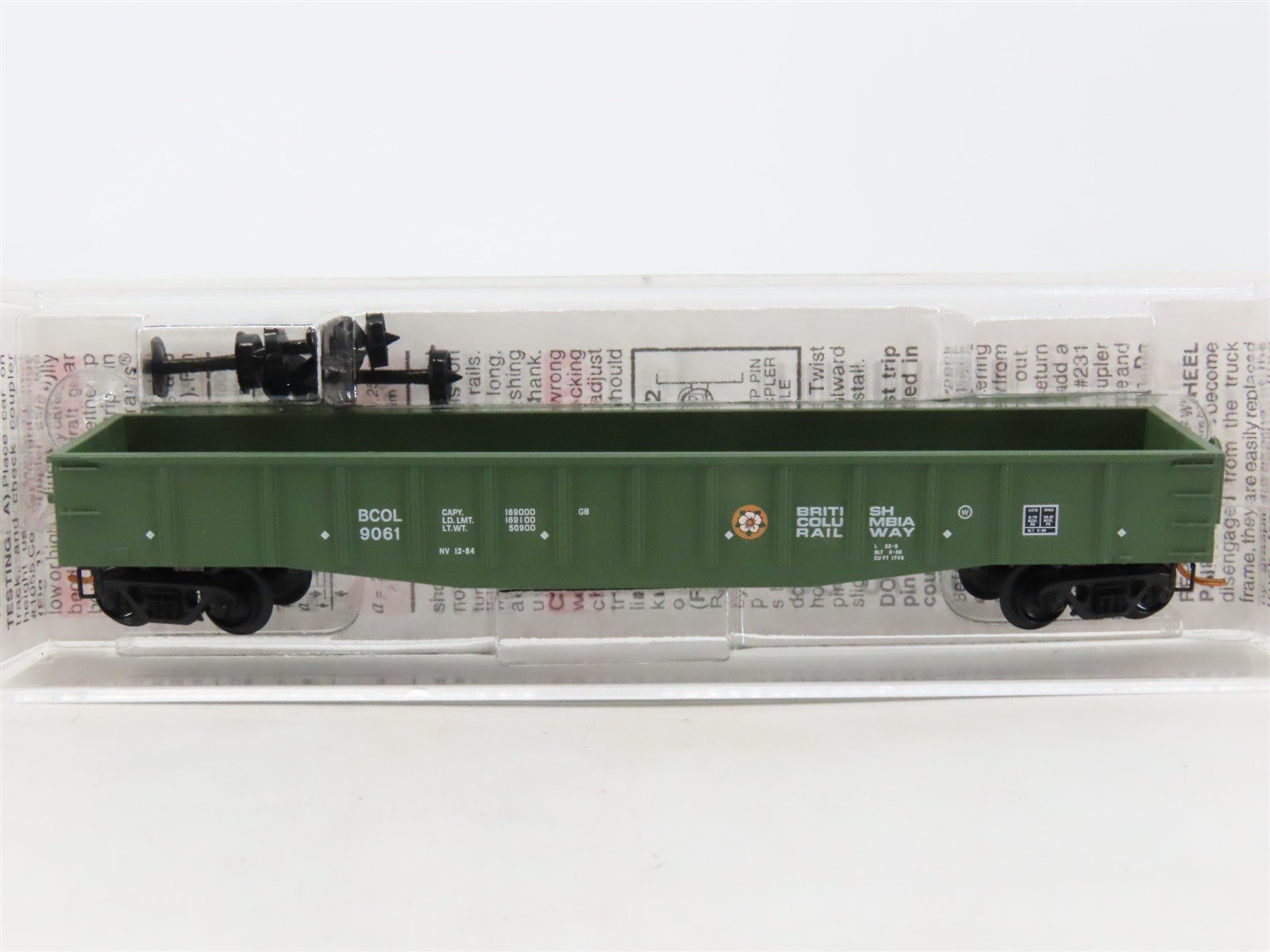 N Scale Micro-Trains MTL 10500050 BCOL British Columbia 50' Gondola #9061