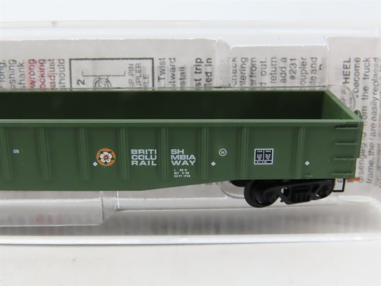 N Scale Micro-Trains MTL 10500050 BCOL British Columbia 50' Gondola #9061