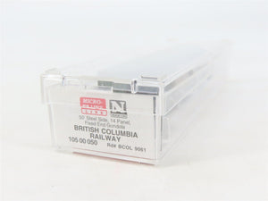 N Scale Micro-Trains MTL 10500050 BCOL British Columbia 50' Gondola #9061