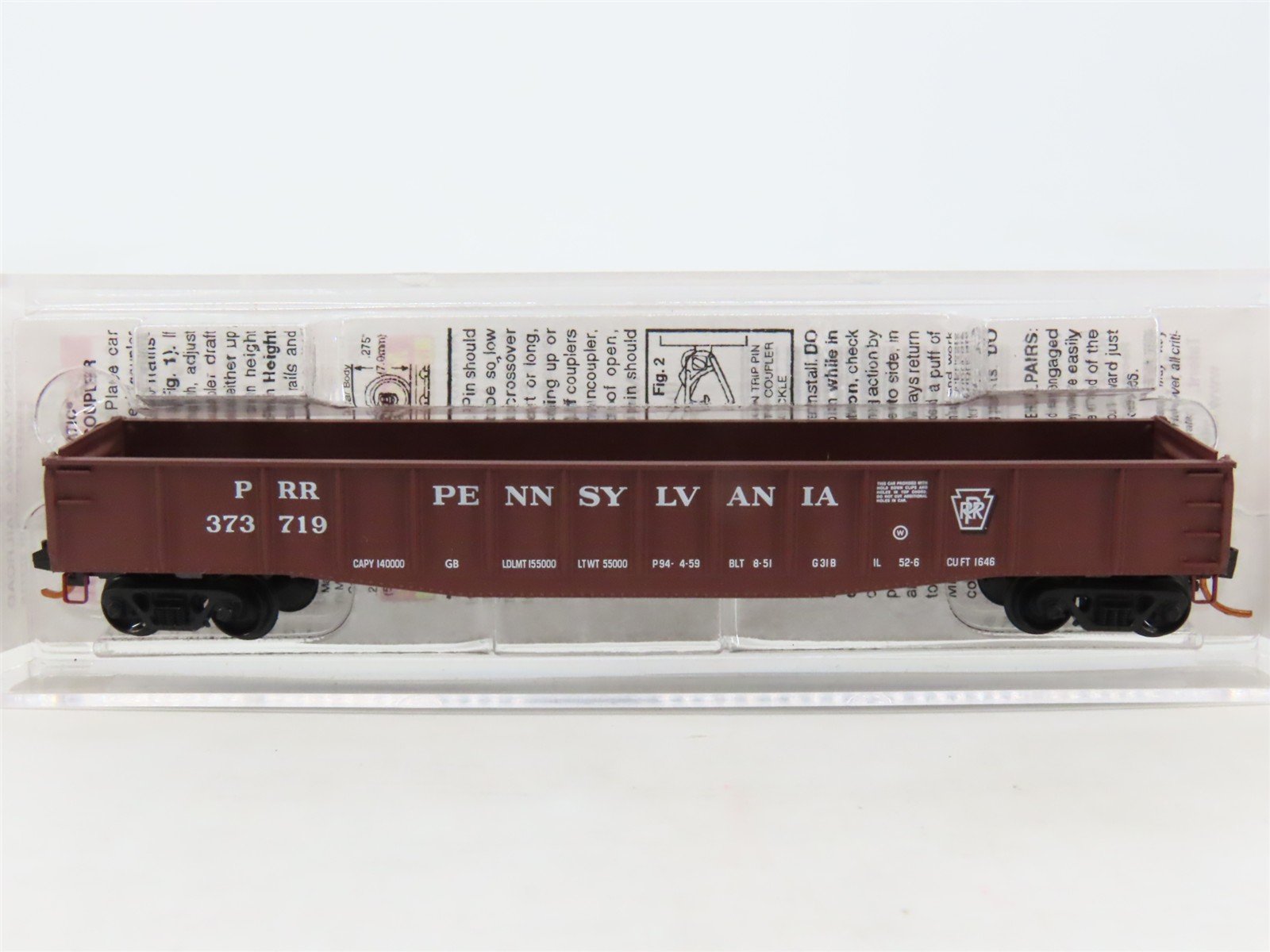 N Scale Micro-Trains MTL 04600400 PRR Pennsylvania 50' Fishbelly Gondola #373719