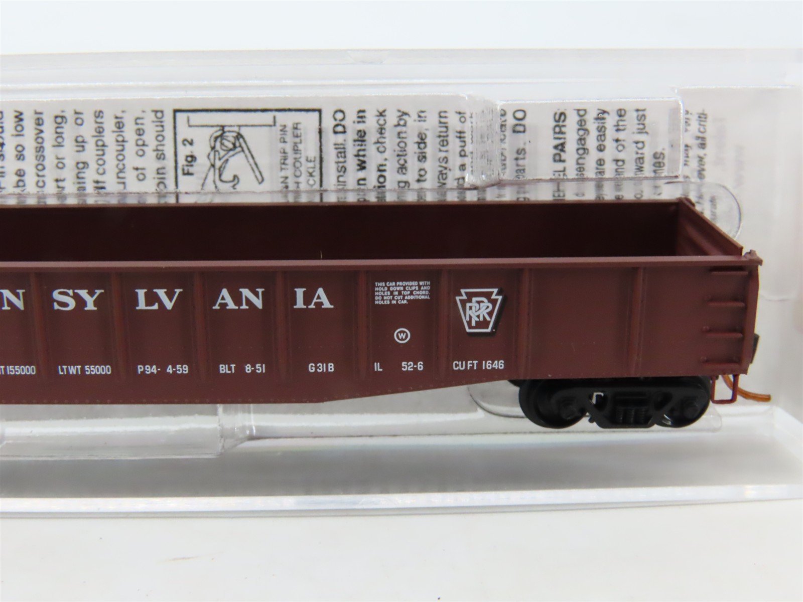 N Scale Micro-Trains MTL 04600400 PRR Pennsylvania 50' Fishbelly Gondola #373719