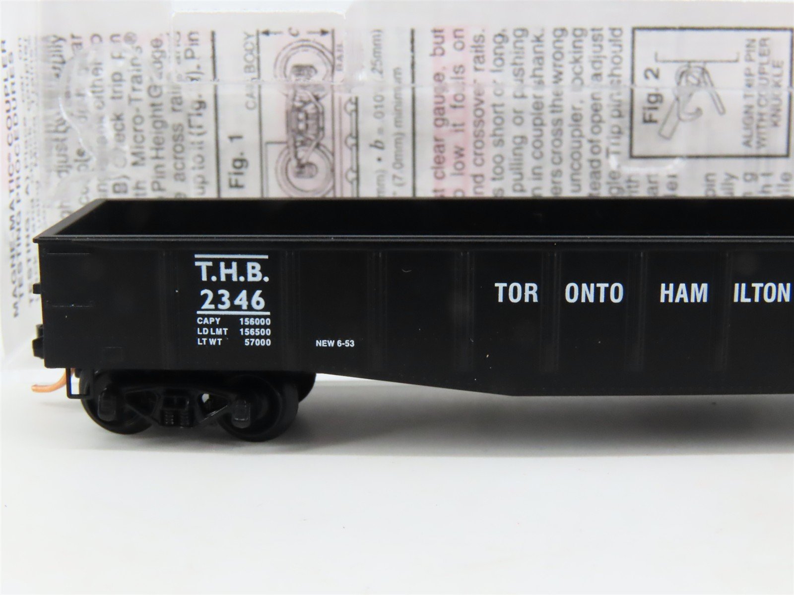N Scale Micro-Trains MTL 105100 THB Toronto Hamilton & Buffalo 50' Gondola #2346