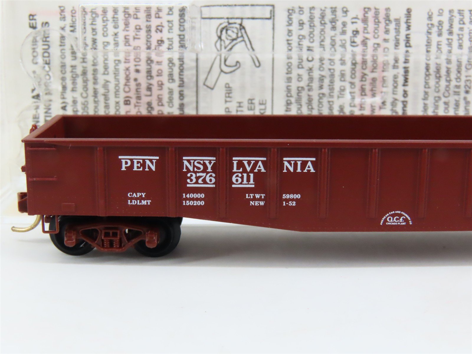 N Scale Micro-Trains MTL 105020 PRR Pennsylvania 50' Gondola #376611