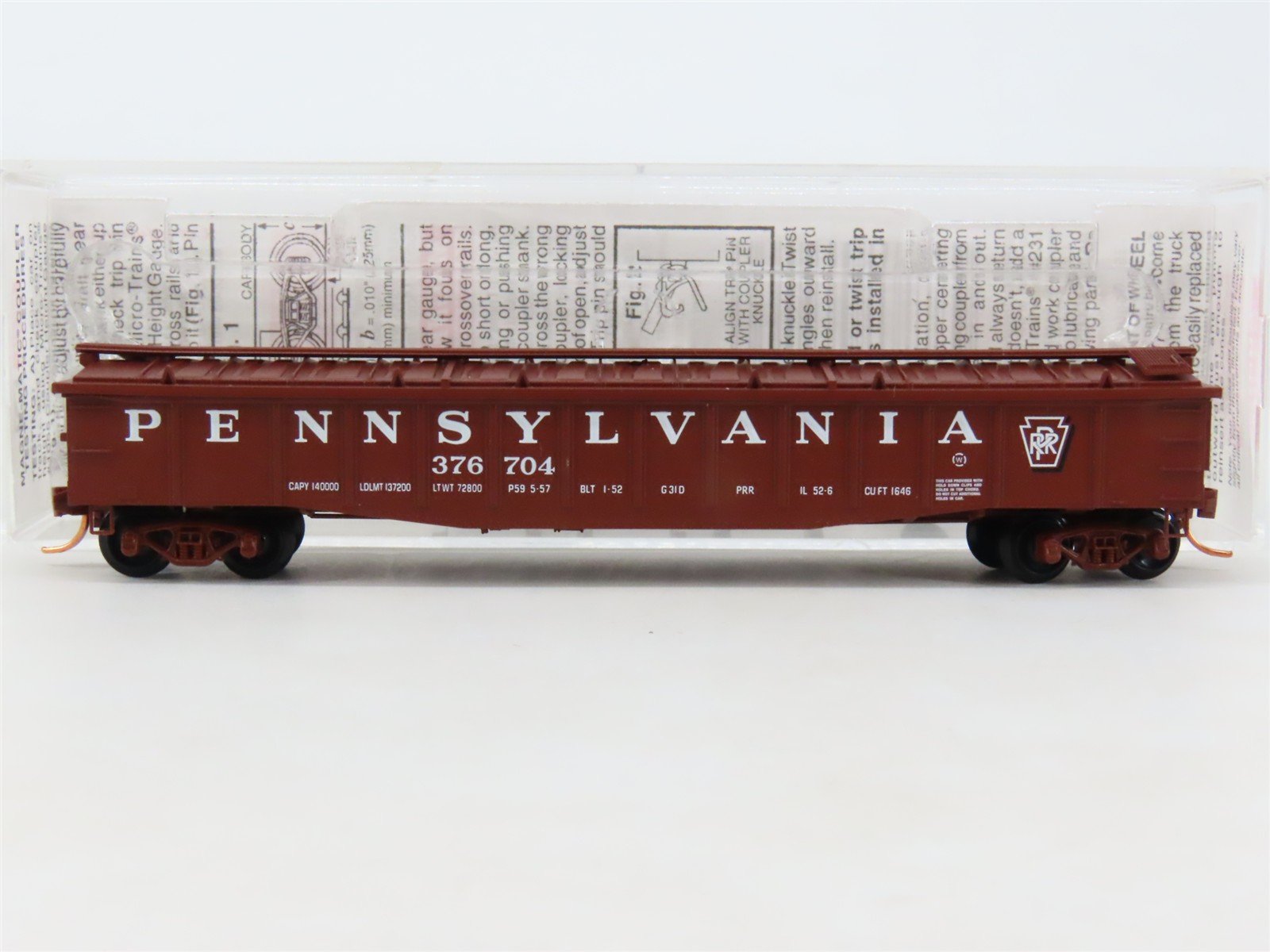 N Scale Micro-Trains MTL 106080 PRR Pennsylvania 50' Steel Side Gondola #376704