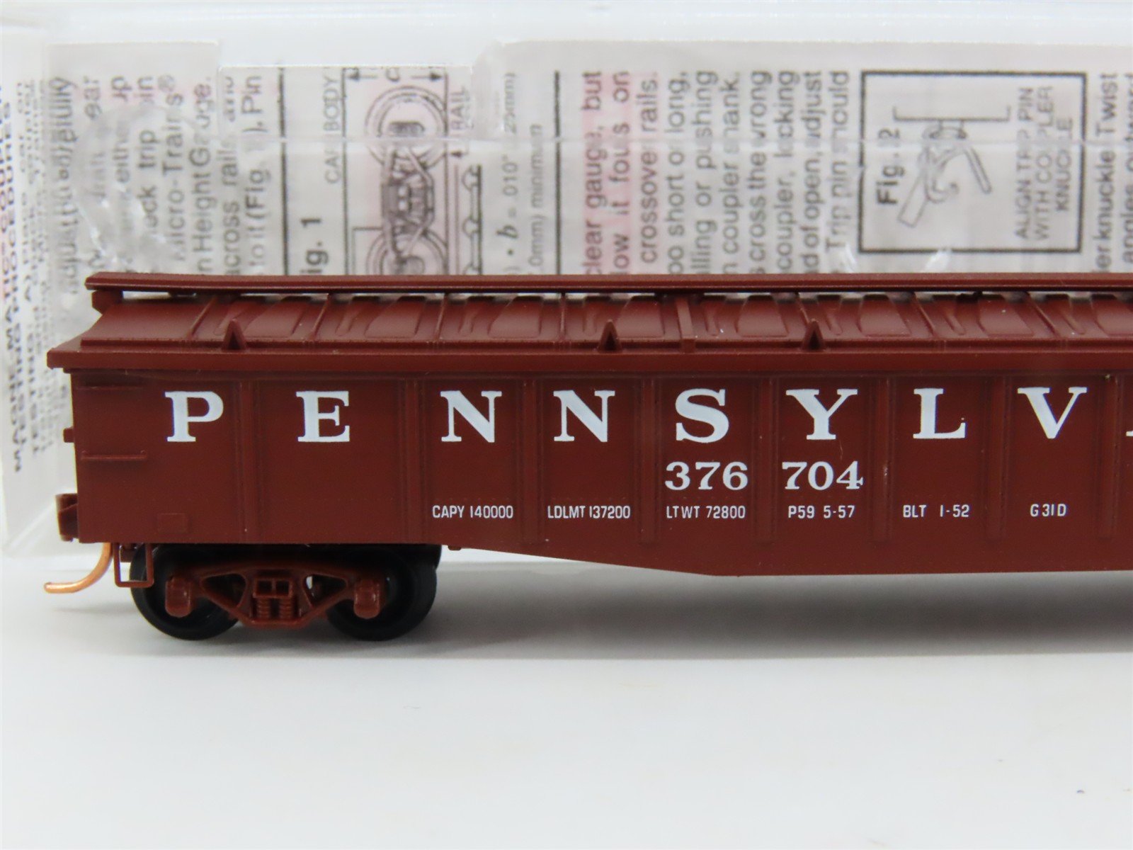 N Scale Micro-Trains MTL 106080 PRR Pennsylvania 50' Steel Side Gondola #376704