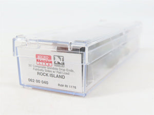 N Micro-Trains MTL 06200040 RI Rock Island 50' Composite Gondola #1176 wLoad