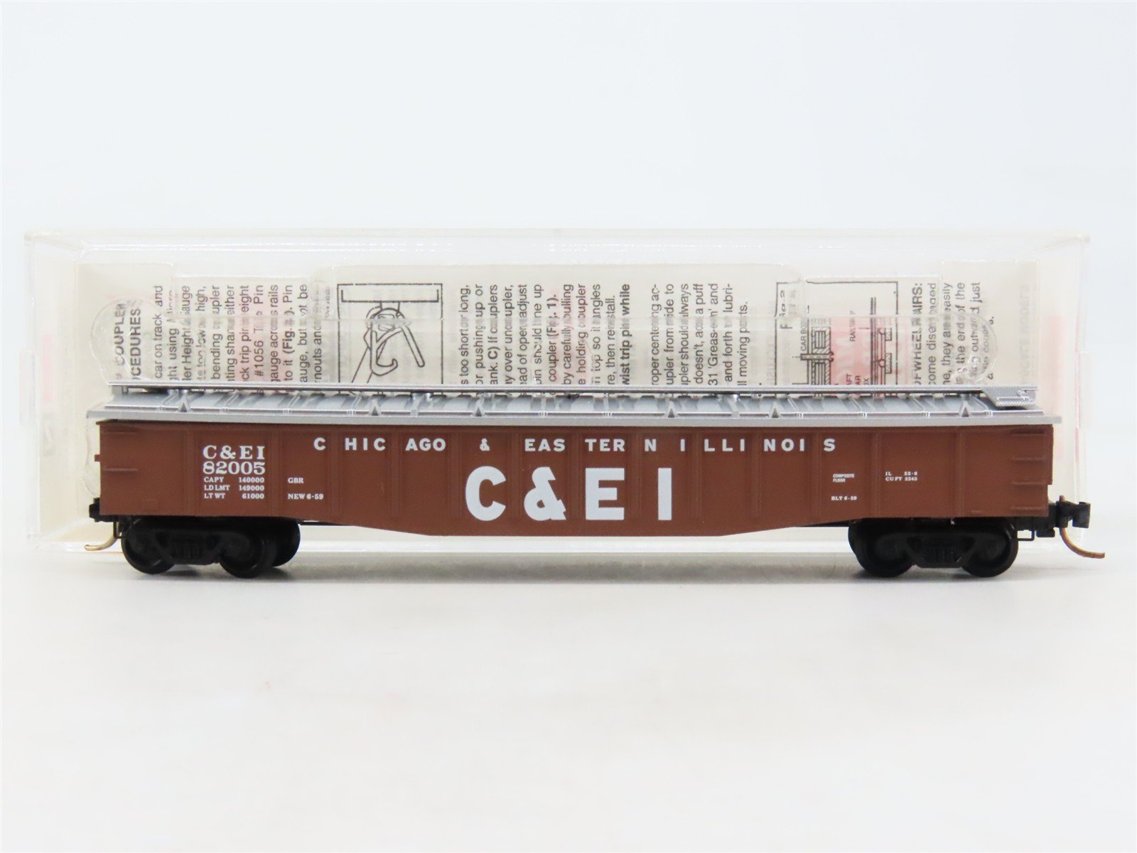 N Scale Micro-Trains MTL 106030 C&EI Chicago Eastern Illinois 50' Gondola #82005