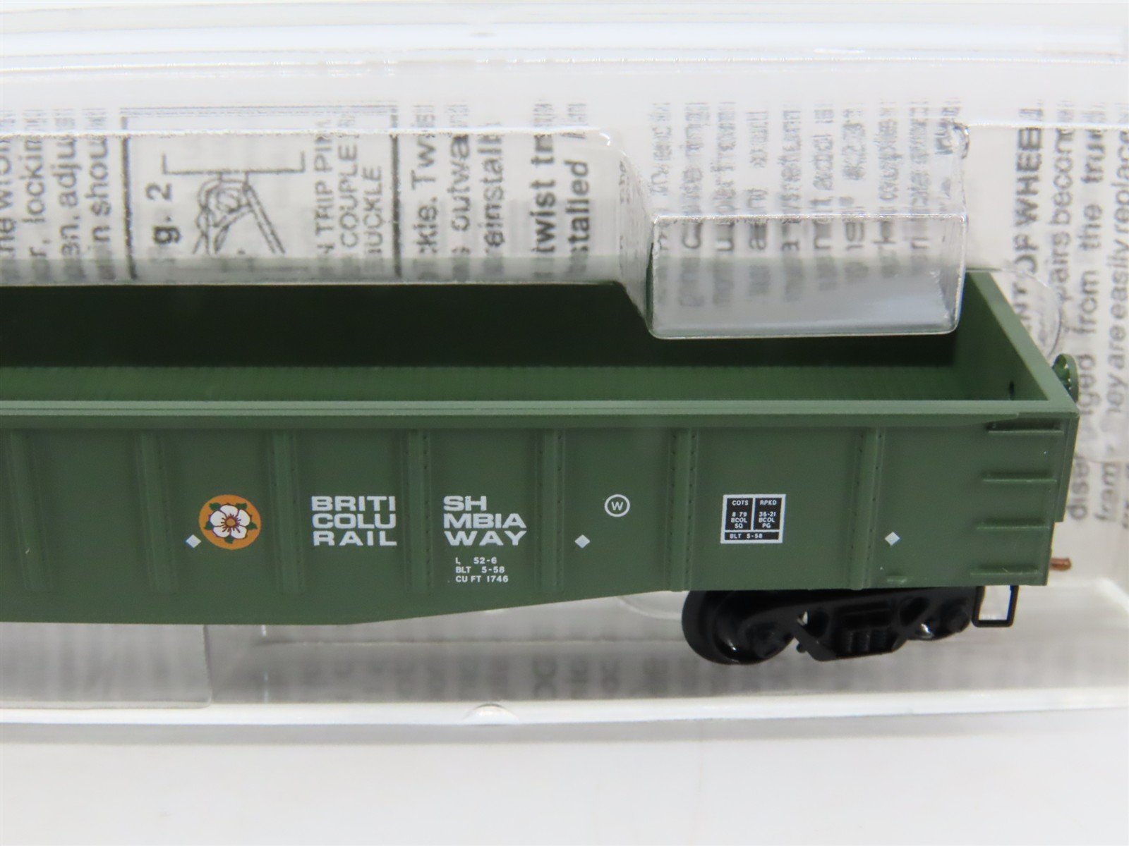 N Scale Micro-Trains MTL 105050 BCOL British Columbia 50' Gondola Car #9077