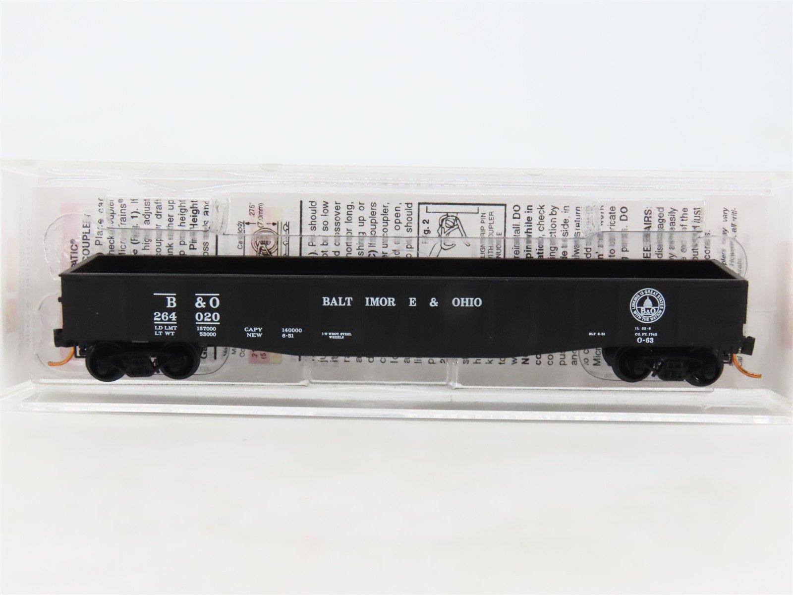 N Scale Micro-Trains MTL 10500030 B&O Baltimore & Ohio 50' Gondola #264020