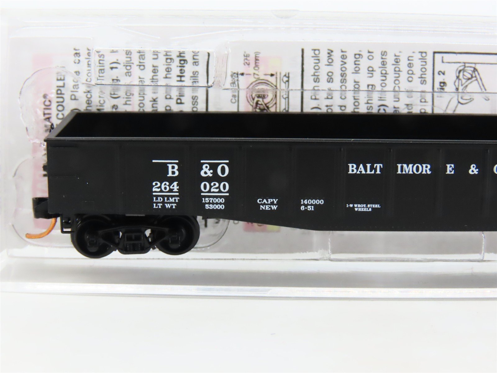 N Scale Micro-Trains MTL 10500030 B&O Baltimore & Ohio 50' Gondola #264020