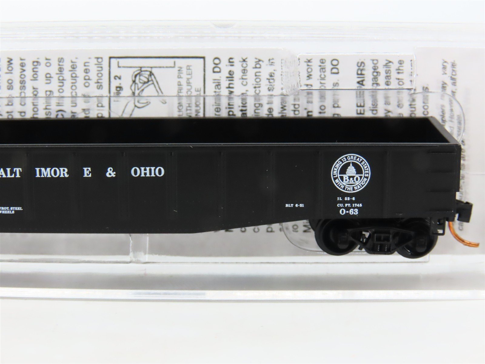 N Scale Micro-Trains MTL 10500030 B&O Baltimore & Ohio 50' Gondola #264020