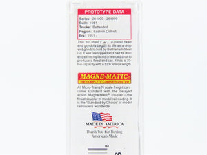 N Scale Micro-Trains MTL 10500030 B&O Baltimore & Ohio 50' Gondola #264020