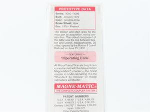 N Scale Micro-Trains MTL 46180 B&M Boston & Maine 50' Gondola #9066