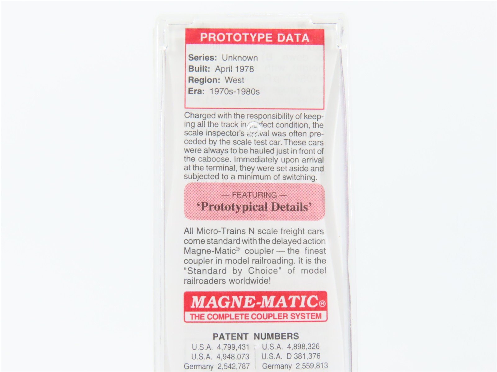 N Scale Micro-Trains MTL 12100070 BN Burlington Northern Scale Test Car #979001