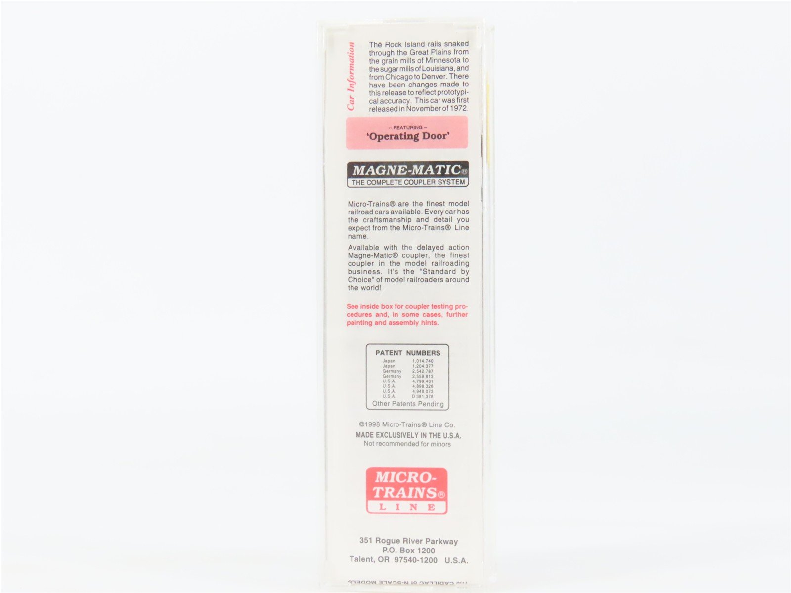 N Scale Micro-Trains MTL 20058 RI Rock Island 40' Standard Boxcar #27459