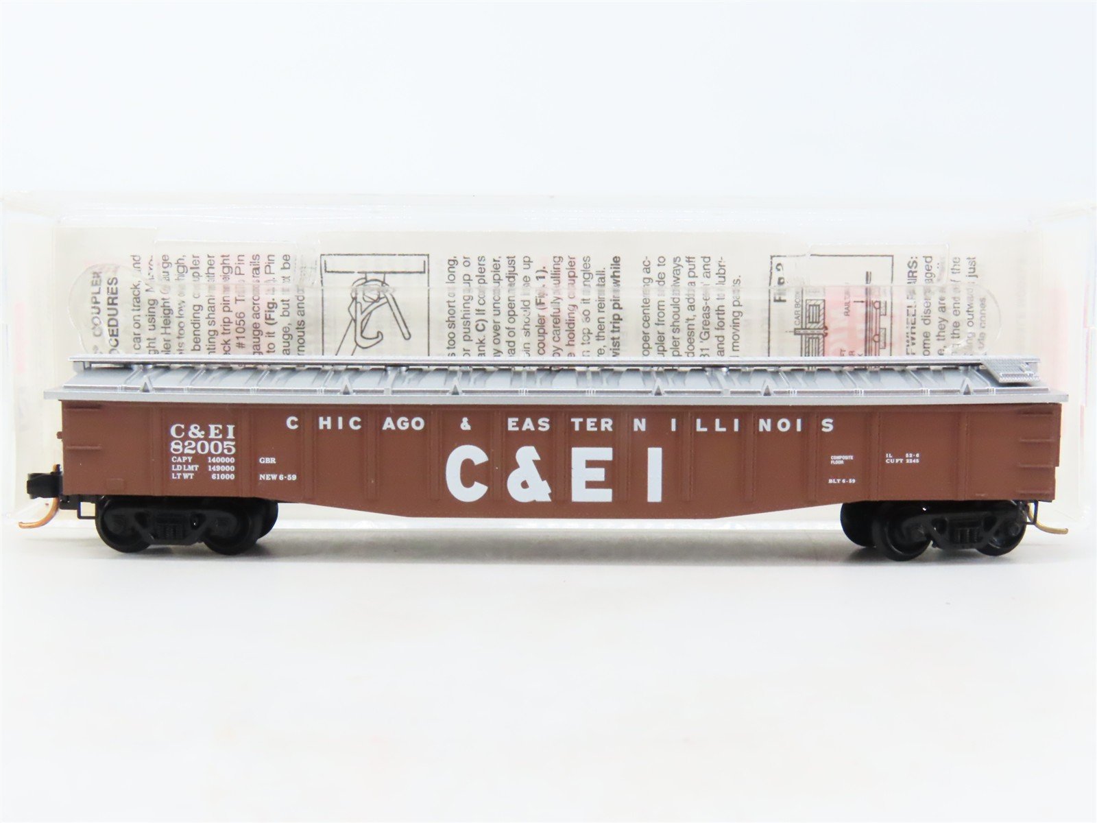 N Scale Micro-Trains MTL 106030 C&EI Railway 50' Gondola #82005 w/Cover