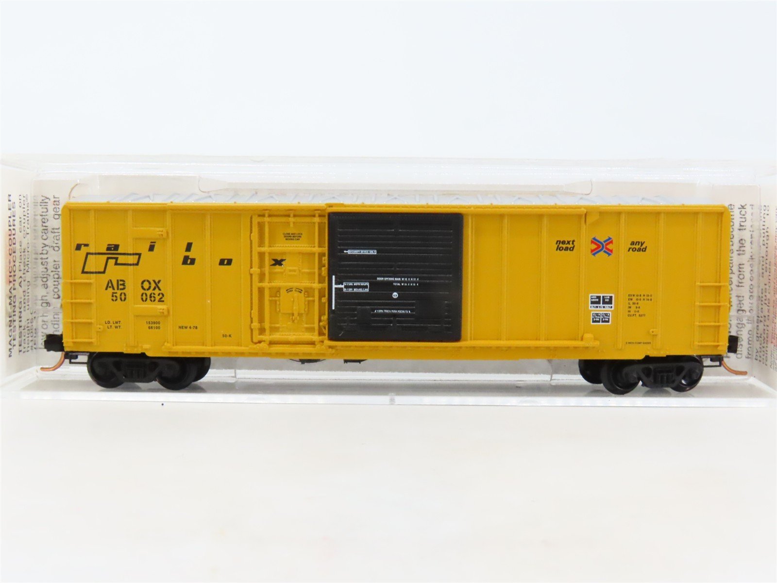 N Scale Micro-Trains MTL 26010 ABOX Railbox 50' Rib Side Boxcar #50062