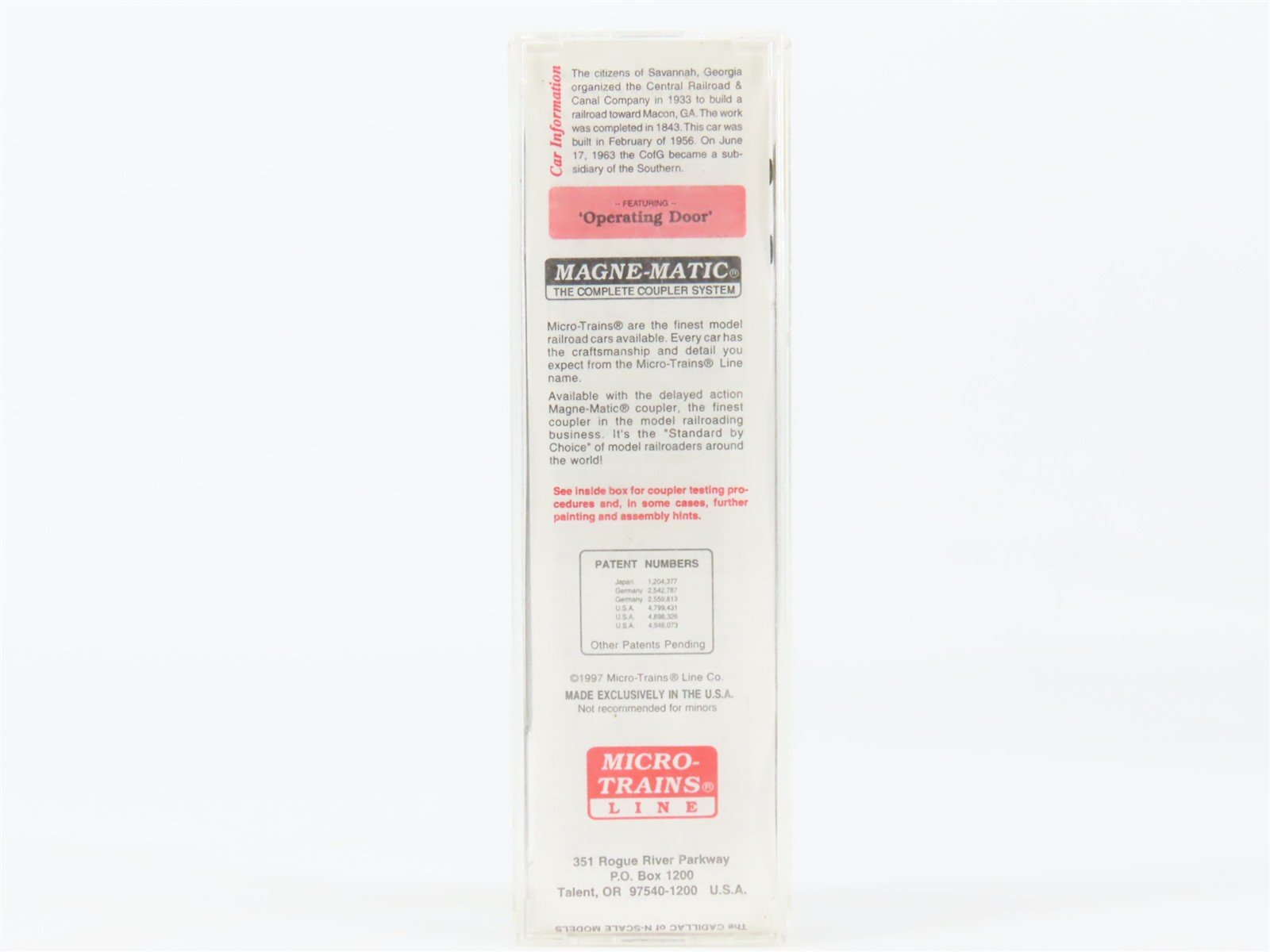N Scale Micro-Trains MTL 31280 CofG Central of Georgia 50' Boxcar #1570