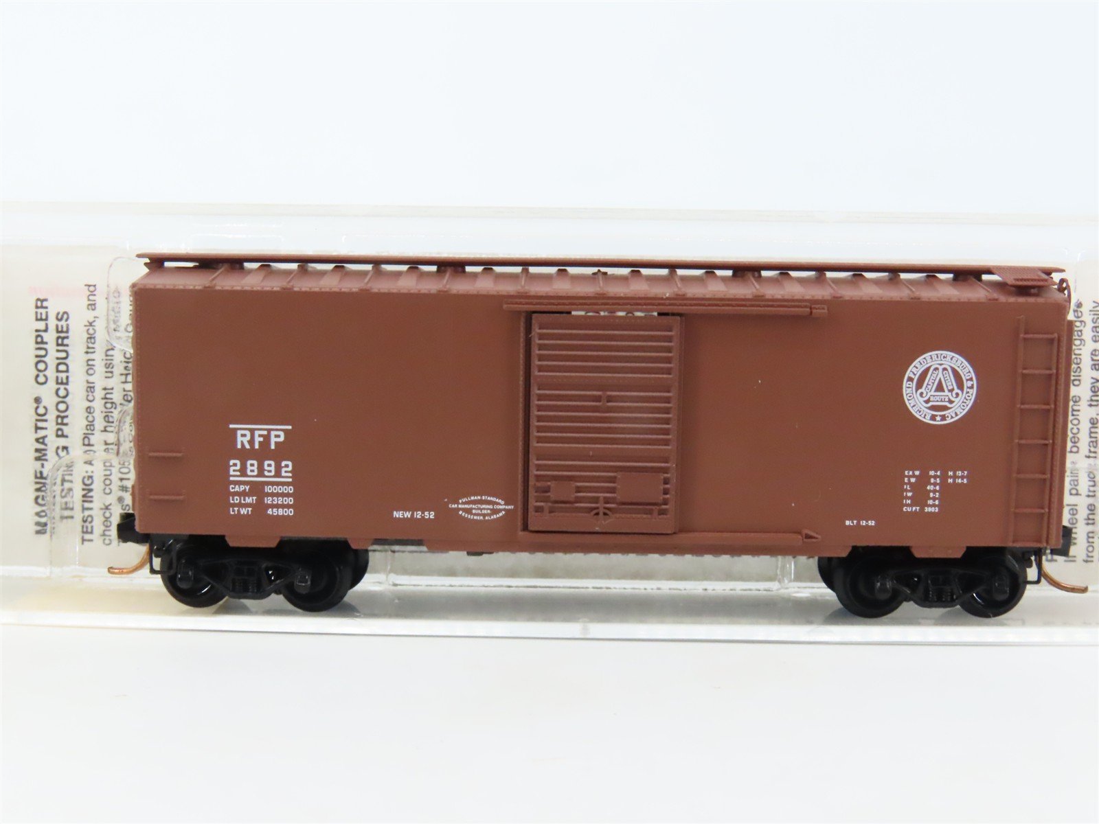 N Scale Micro-Trains MTL 20496 RF&P Railroad 40' Standard Boxcar #2892