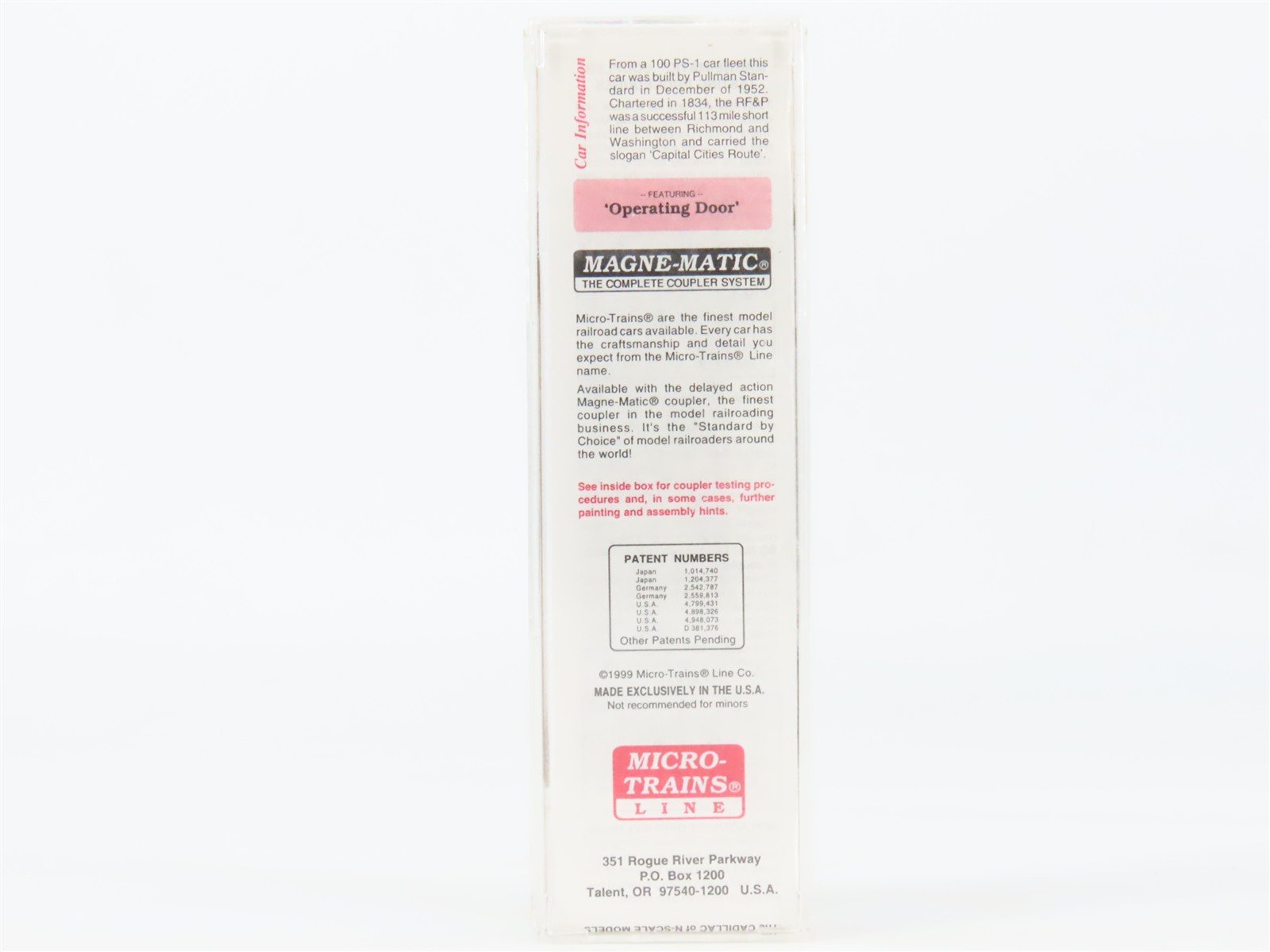 N Scale Micro-Trains MTL 20496 RF&P Railroad 40' Standard Boxcar #2892