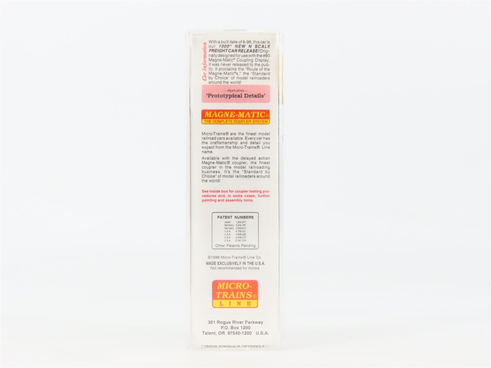 N Scale Micro-Trains MTL 21220 Micro-Trains 40' Standard Boxcar #1000