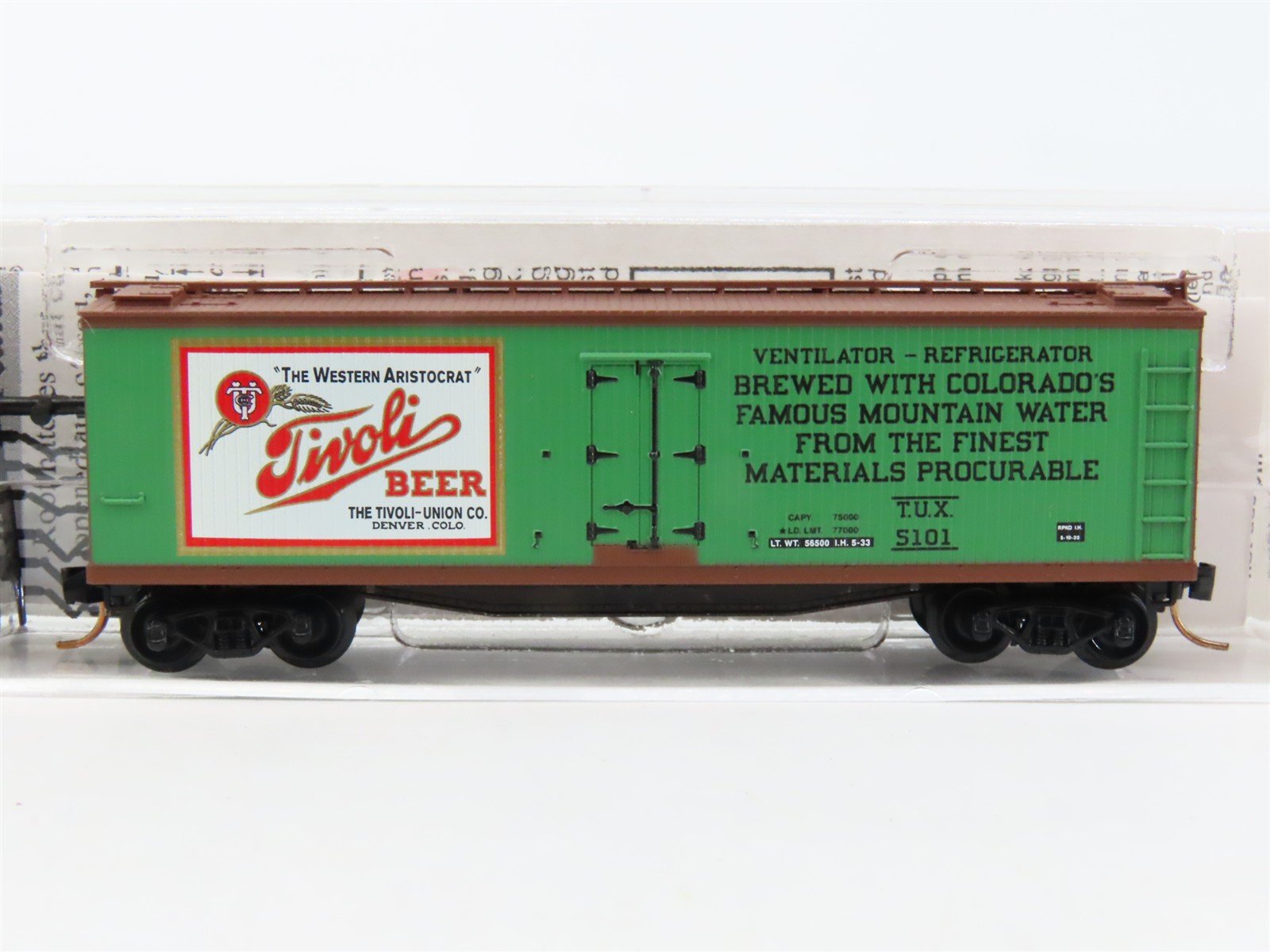 N Scale Micro-Trains MTL 49440 TUX Tivoli Beer Northern 40' Wood Reefer #5101