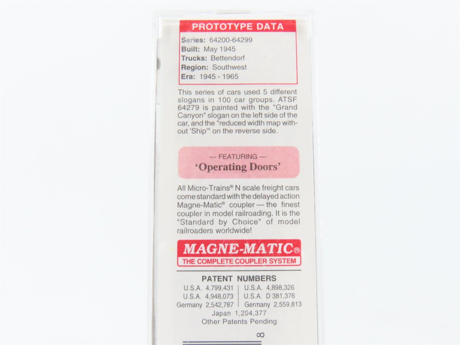 N Scale Micro-Trains MTL 23290 ATSF Santa Fe 40' Standard Boxcar #64279