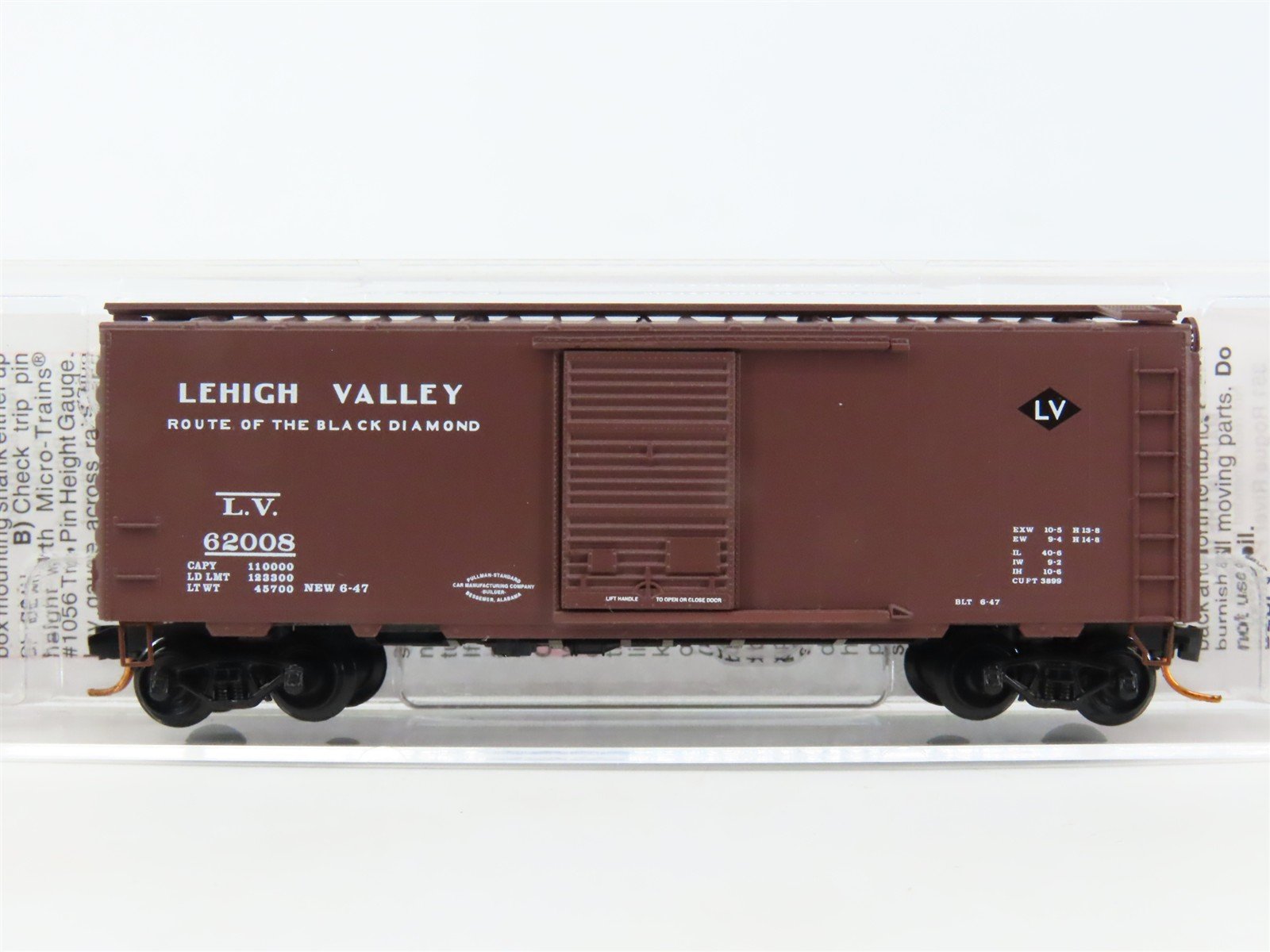 N Scale Micro-Trains MTL 02000786 LV Lehigh Valley 40' Standard Boxcar #62008