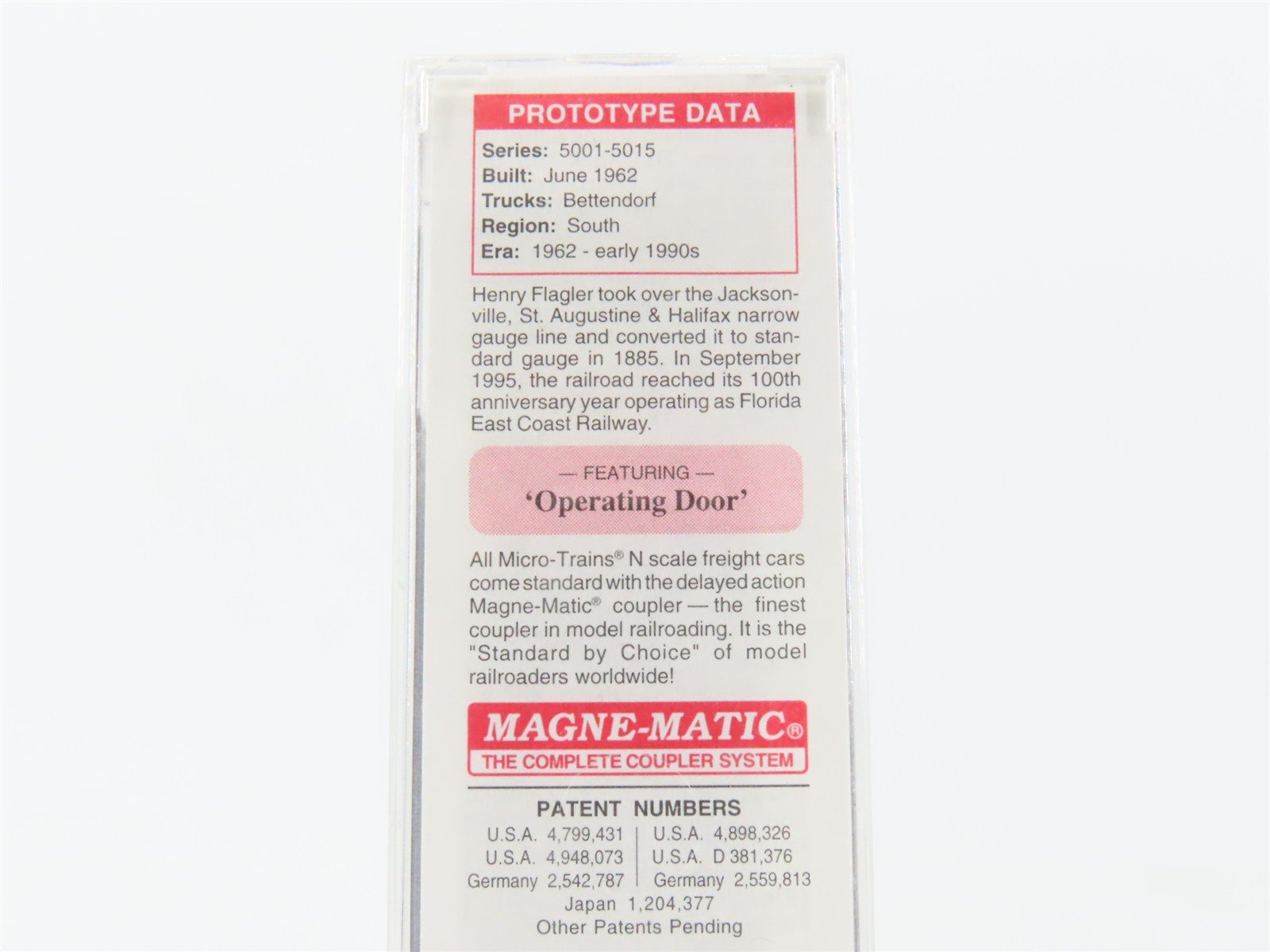 N Scale Micro-Trains MTL 33080 FEC Florida East Coast 50' Boxcar #5002
