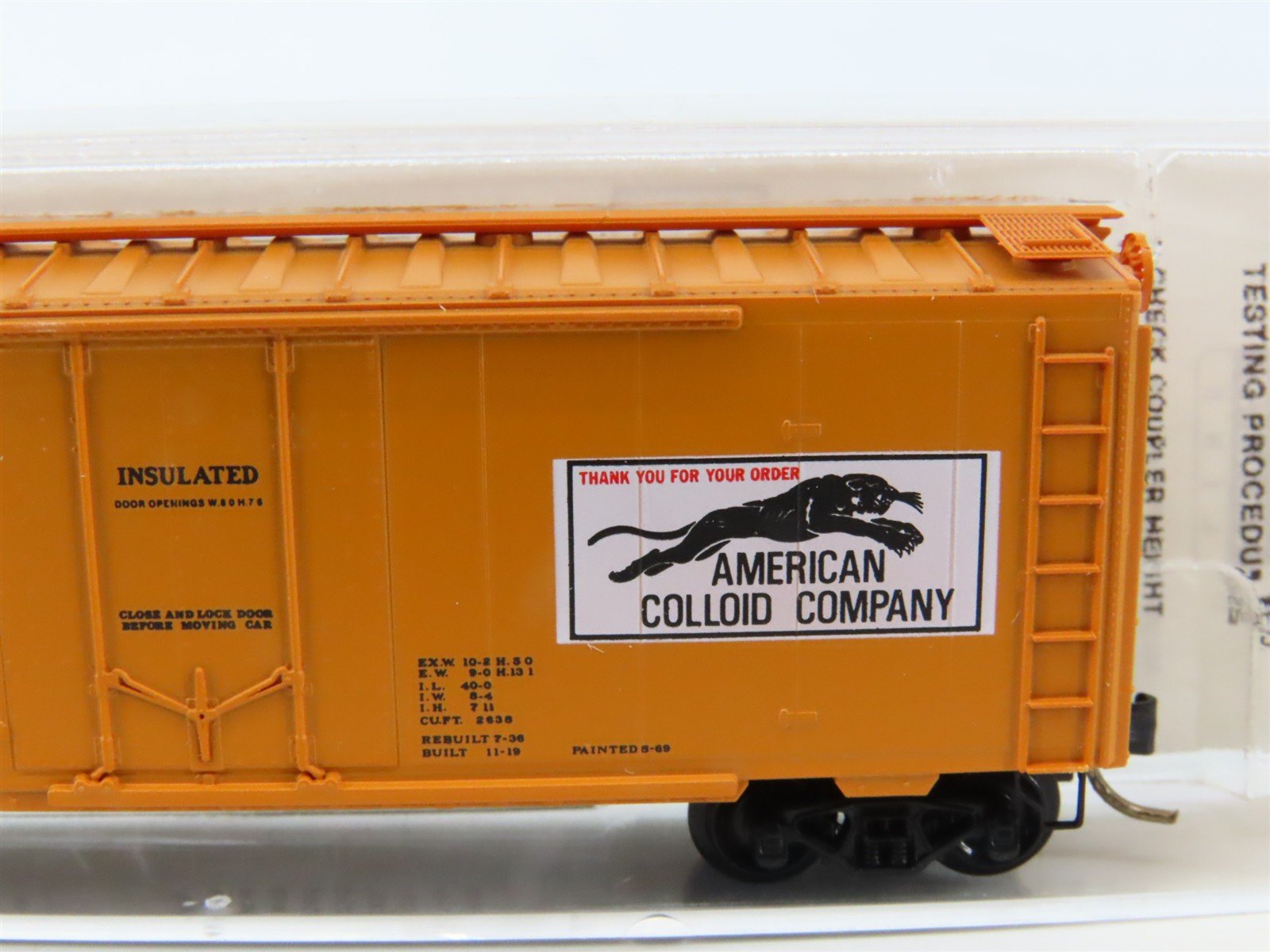 N Scale Micro-Trains MTL 21190 LOVX American Colloid Co. 40' Boxcar #9116