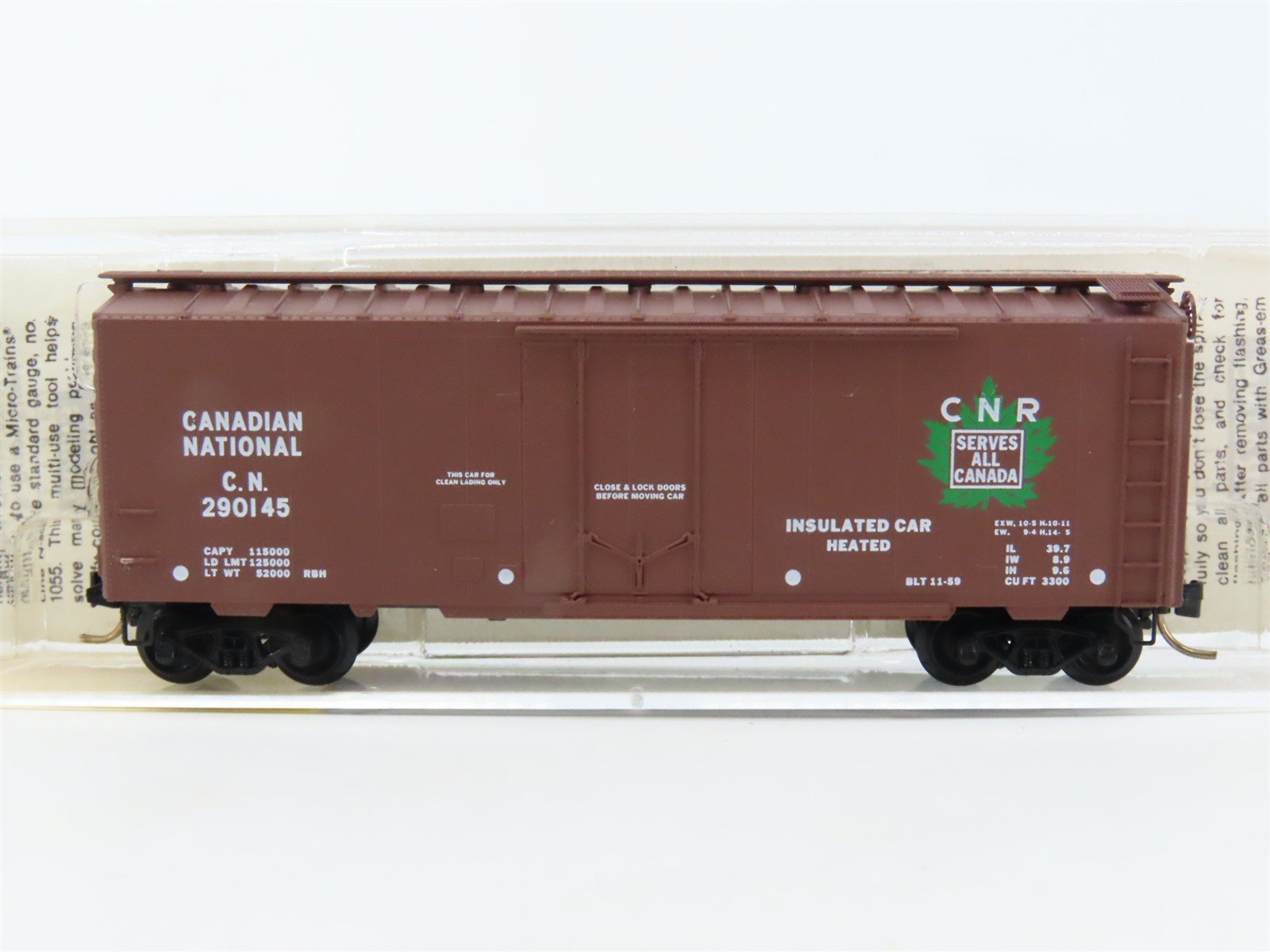 N Scale Micro-Trains MTL 21120 CN Canadian National 40' Standard Boxcar #290145