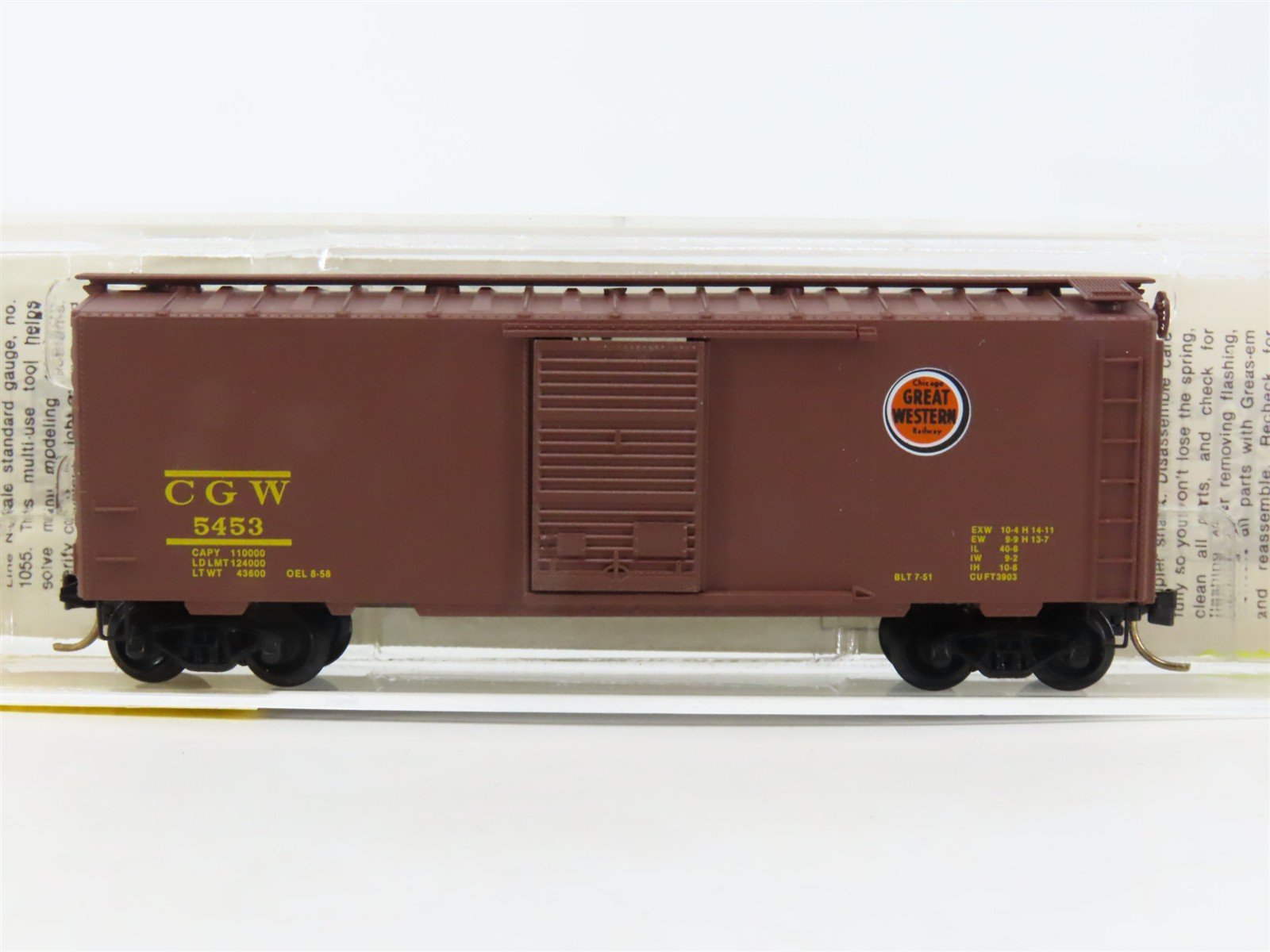 N Scale Micro-Trains MTL 20046 CGW Chicago Great Western 40' Boxcar #5453